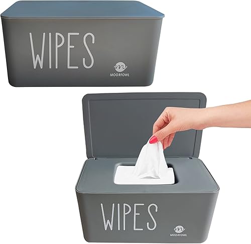 Paquete de 2 dispensadores de toallitas para bebé, tamaño Upgarde (8.2 pulgadas de largo x 4.9 pulgadas de ancho x 3.9 pulgadas de alto), contenedor