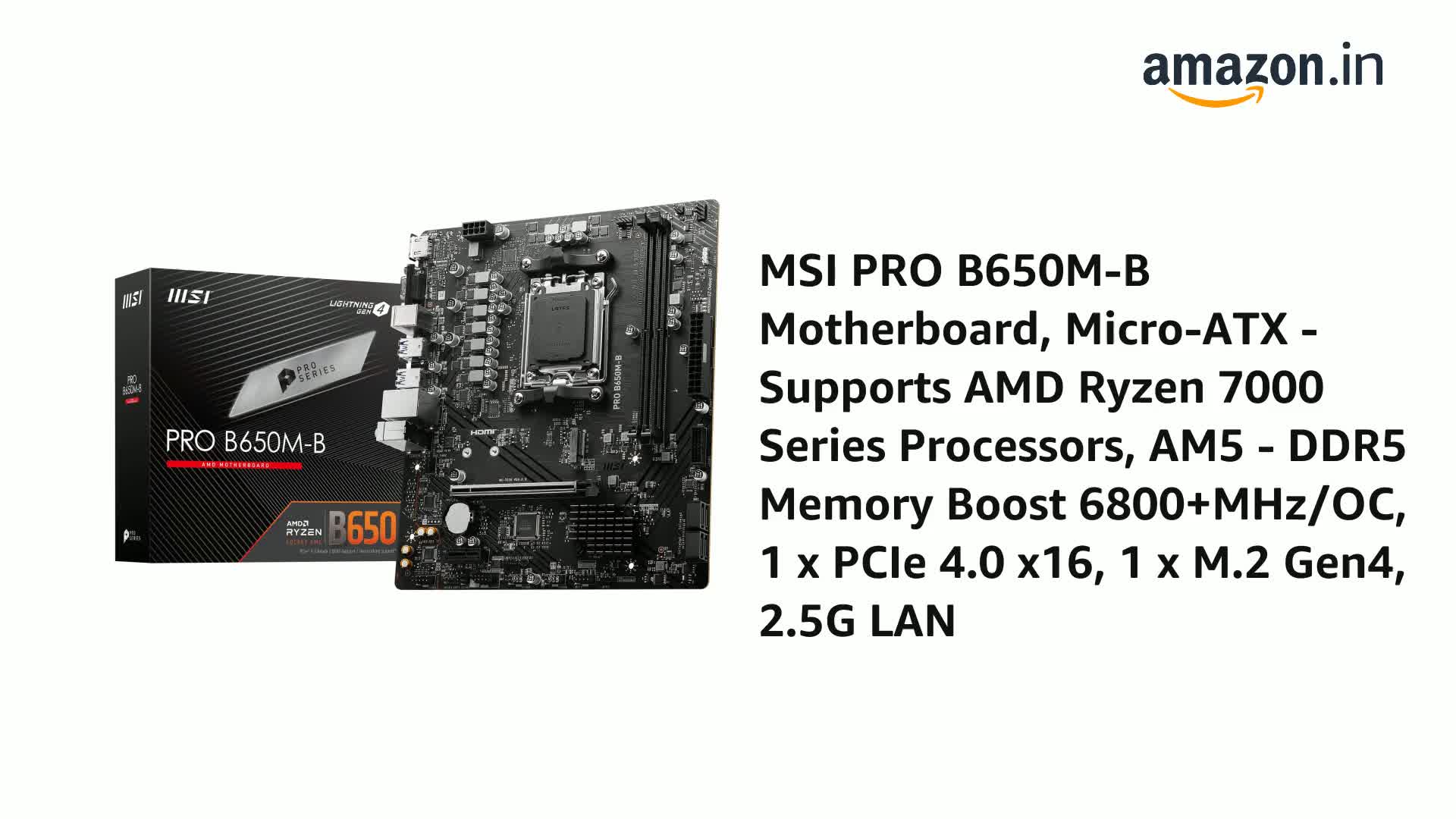 MSI PRO B650M-B Motherboard, Micro-ATX