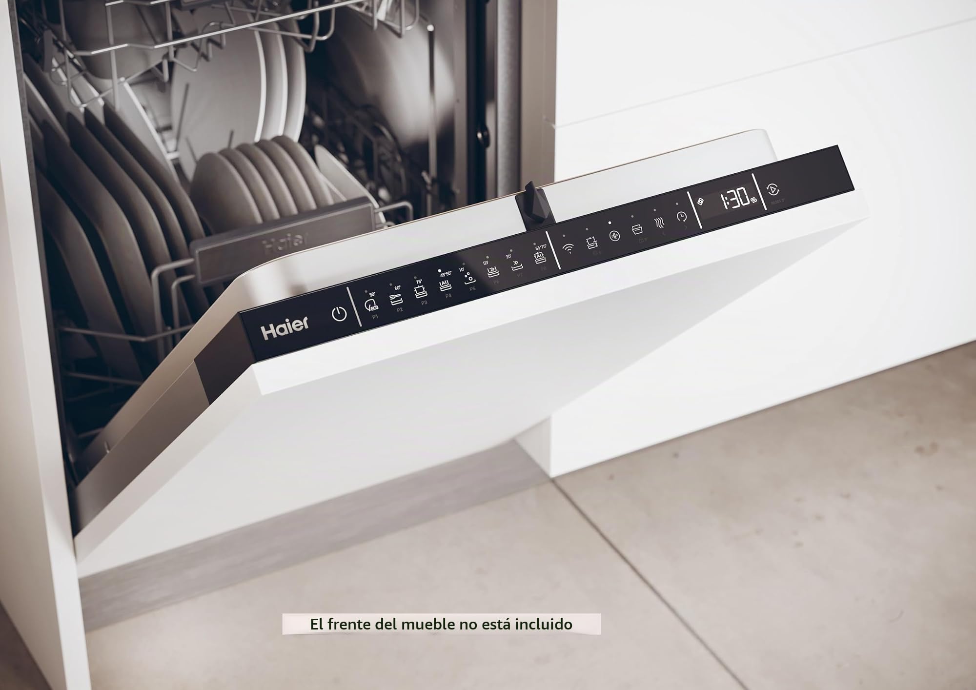 Haier I-Pro Shine Series 4 XI1C3TB2FB - Lavavajillas Integrable 45CM, 11 Servicios, Tercera Bandeja, WIFI, Inicio Diferido, Apertura Automática de Puerta, 43DB, Panel de Integración No Incluido