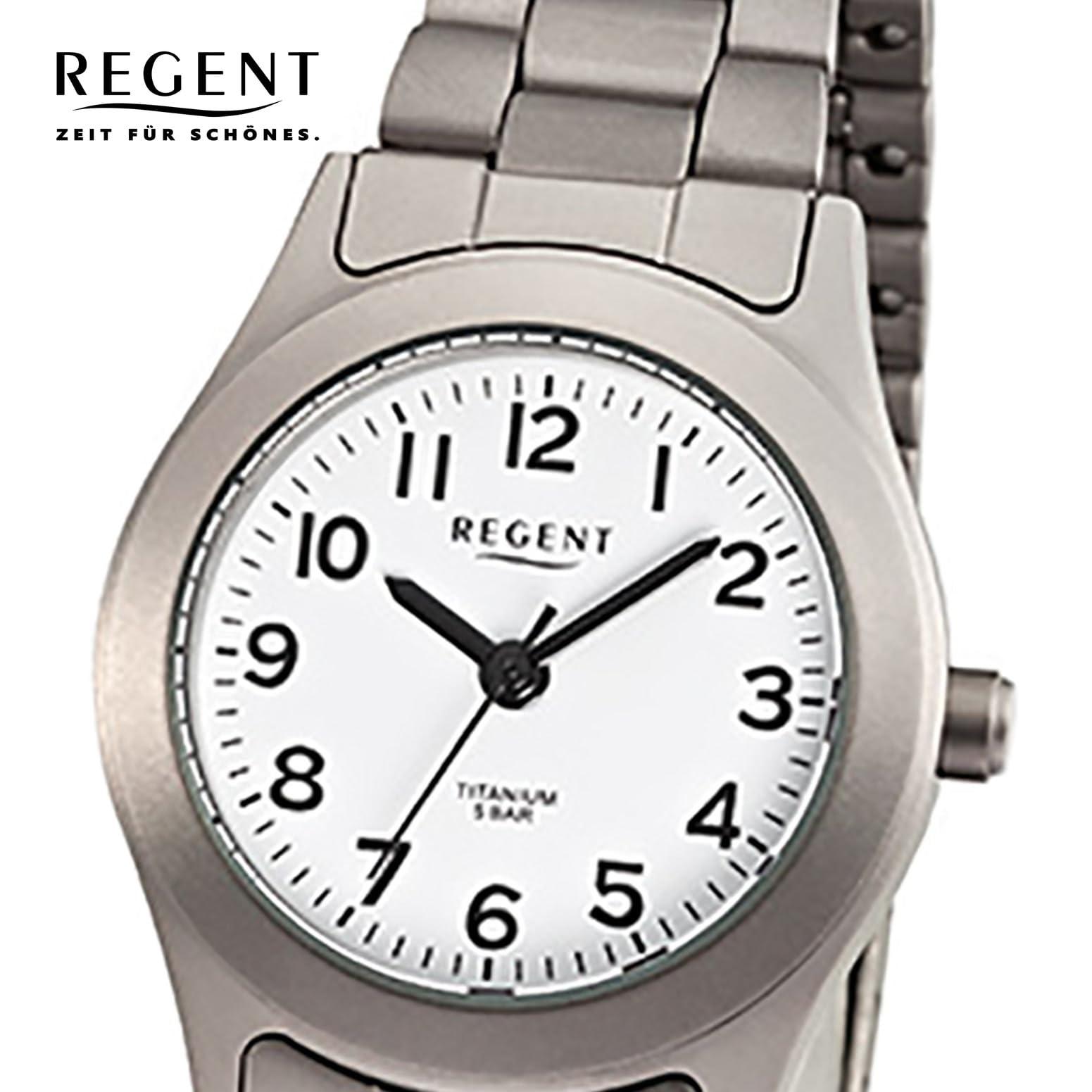 Regent Damen. Analog Quarz Uhr mit Titan Armband 12290411