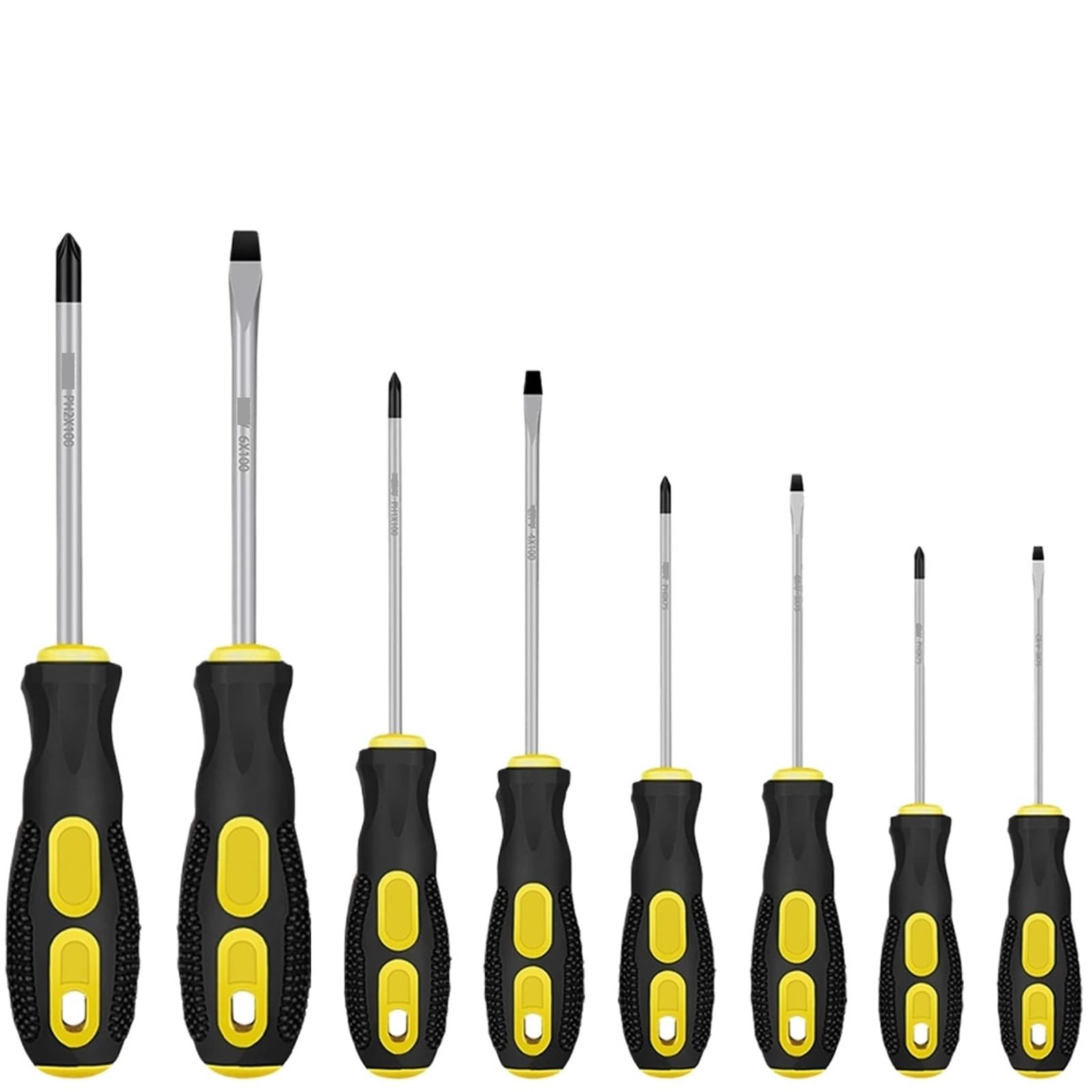 Alfbfpubxz 8Pcs Magnetic Phillips & Flathead Screwdriver Kit