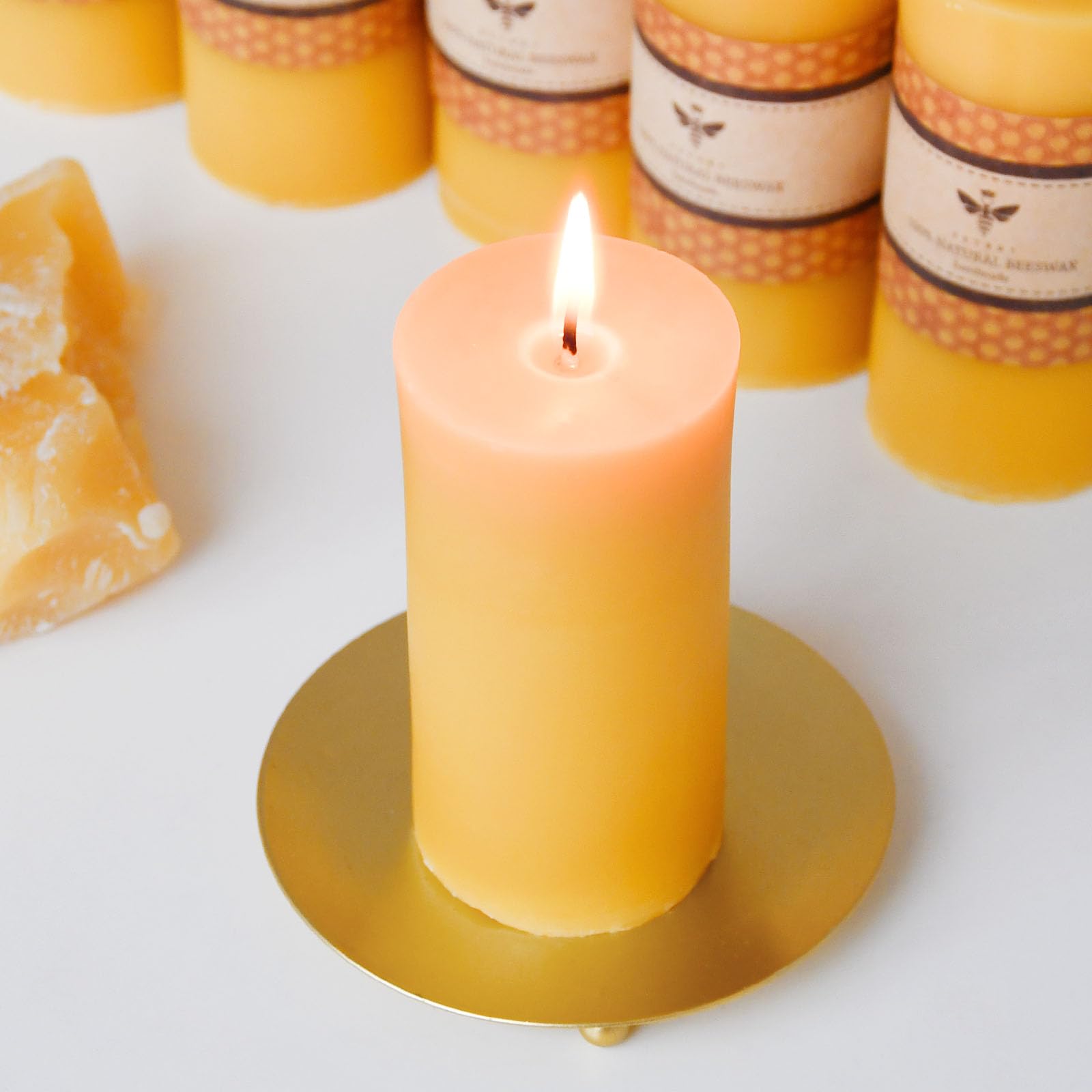 DEYBBY Juego de 12 velas de cera de abeja natural de 4 pulgadas, sin humo, sin goteo, con aroma natural para decoración de habitaciones, fiestas de emergencia, tiempo de combustión de larga duración
