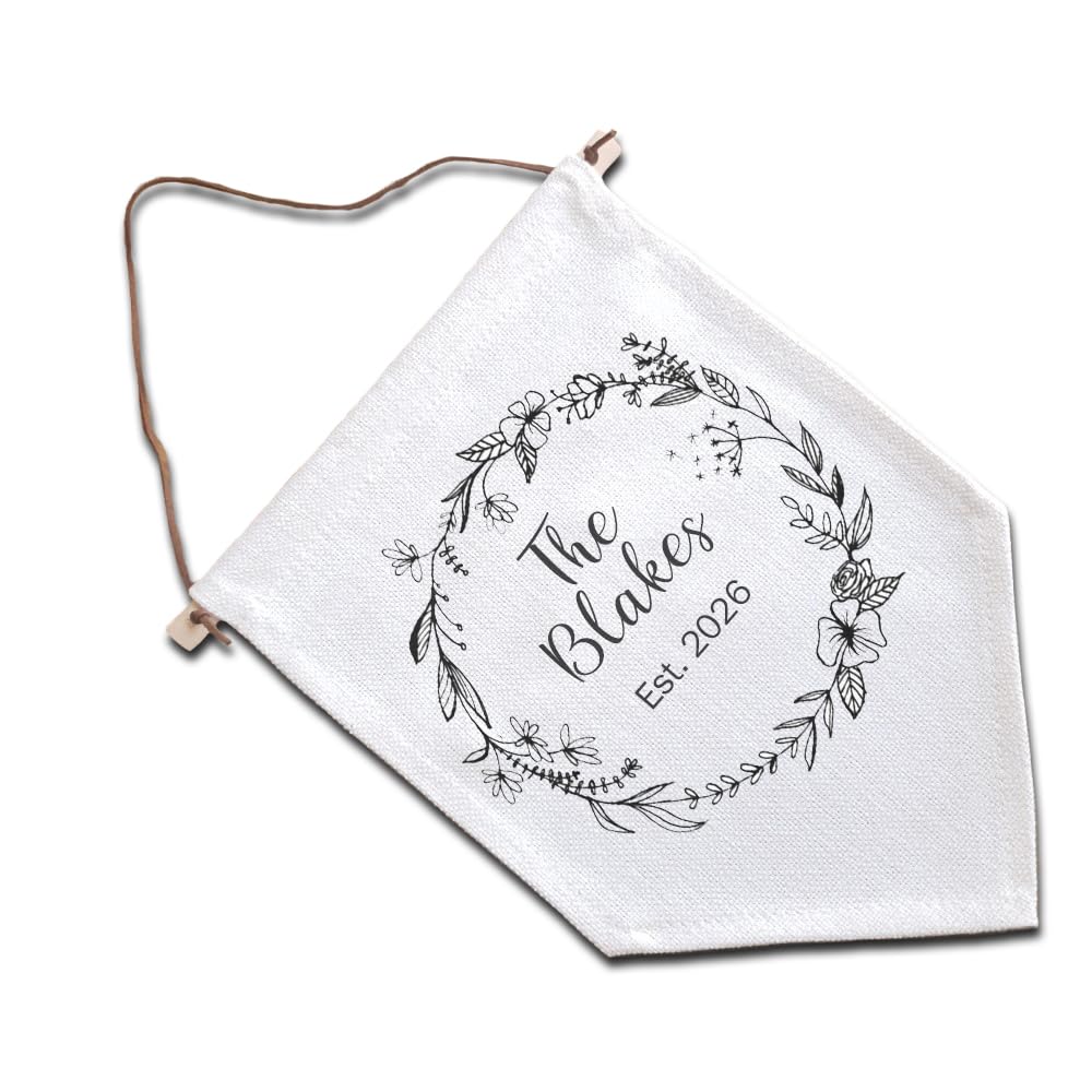 Personalised Linen Flag - New Home Wedding Anniversary Couple