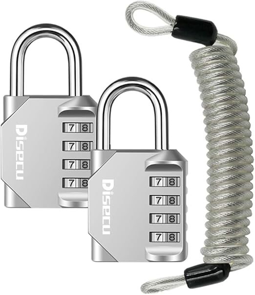 Disecu 4 Digit Combination Lock Outdoor Waterproof Padlock with Steel
