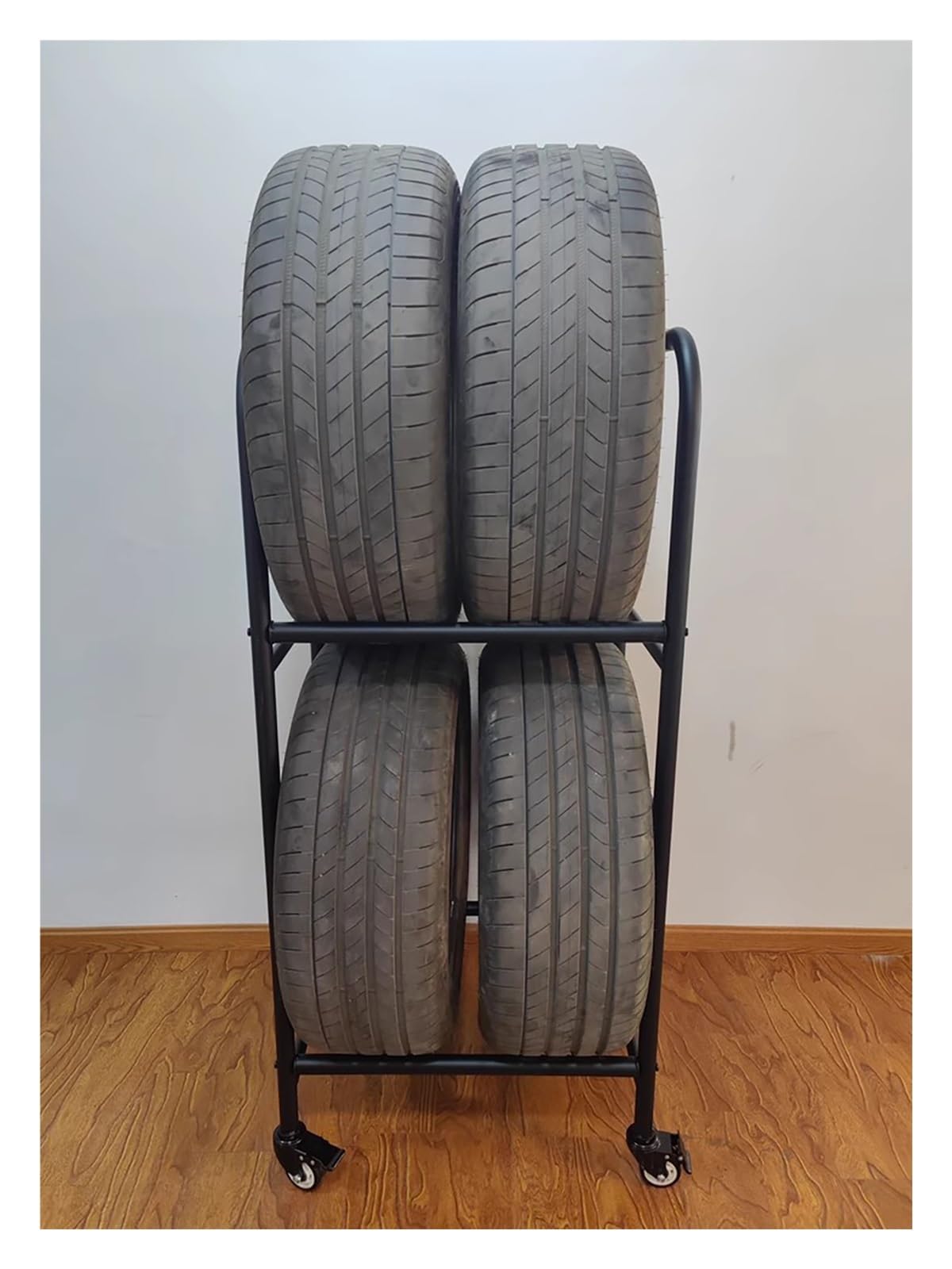 Reifenregal Reifenständer Hochleistungs-Autoreifen-Lagerregal Mit Rädern, Für 4 Reifen, Großer Kommerzieller 2-lagiger Reifenregal-Organizer, Universal-Radständerhalter Für Autowerkstätten(2 pack)