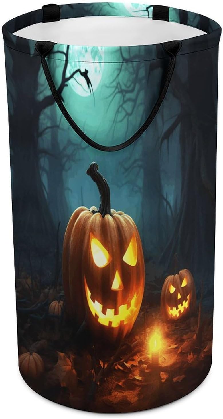 Happy Halloween Pumpkins Laundry Hamper Portable Lightweight Clothes Hampers Fashion Dirty Laundry Storage Basket Large Capacity Foldable Clothes Baskets for Bathroom Bedroom