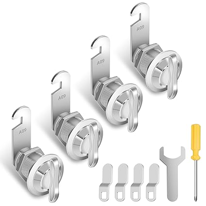 ESUDNT 1-1/8RV Compartment Latch Storage Cam Locks Mailbox Door Replacement for RV Camper Shower Door Leer Truck Cap Lock Exterior Cabinet Drawer Cylinder (4 Pack)