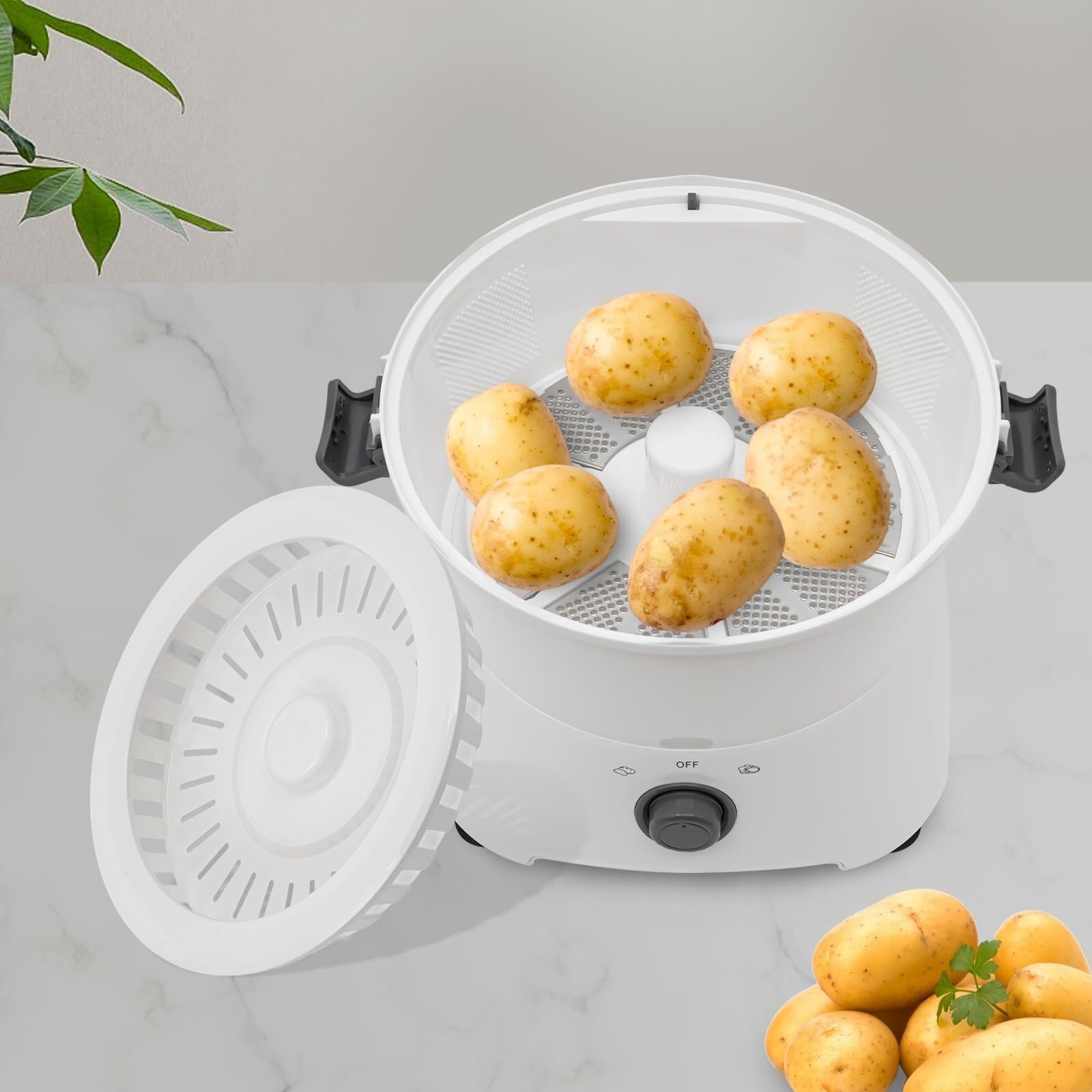 Pelador de patatas eléctrico, pelador automático de patatas, máquina comercial para pelar verduras y frutas, con accionamiento de un solo botón, portátil, centrifugador, para uso doméstico, cocina,