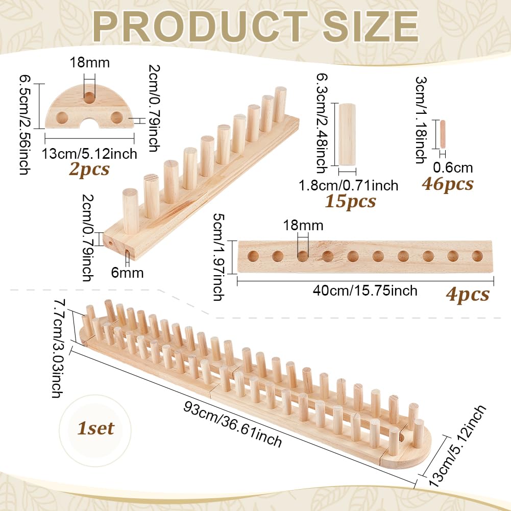 PH PandaHall Kit per lavori a maglia da 1,6 m di spessore, dimensioni regolabili, per lavori a maglia a mano in legno, per lavori fai da te e per principianti