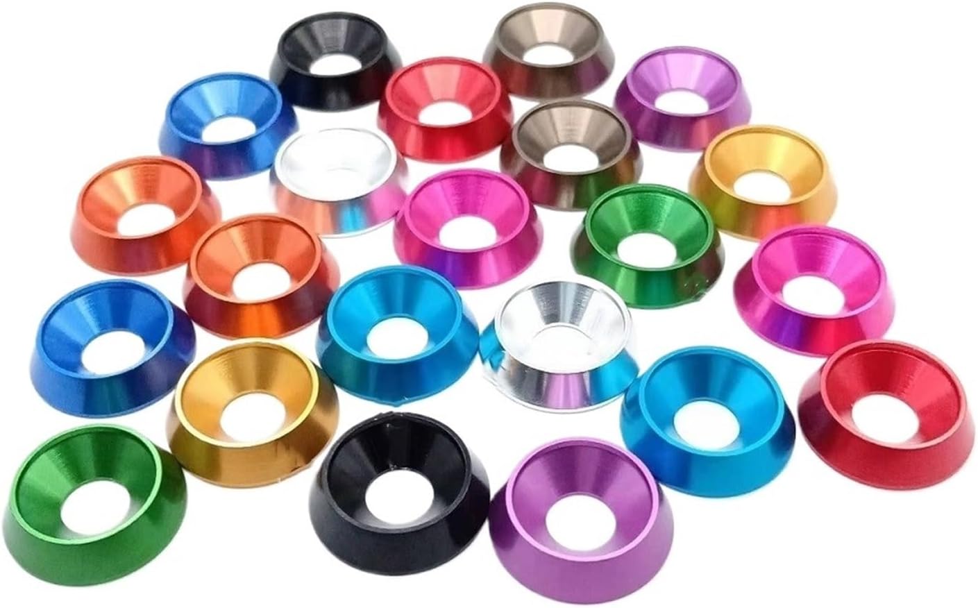 Cup Washer，Metal washers， 5-10pcs M3 M4 M5 M6 M8 Aluminum Colourful Countersunk Umbrella Flat Head Screw Concave Conical Decorative Groove Washer(Pink,M8 5pcs)