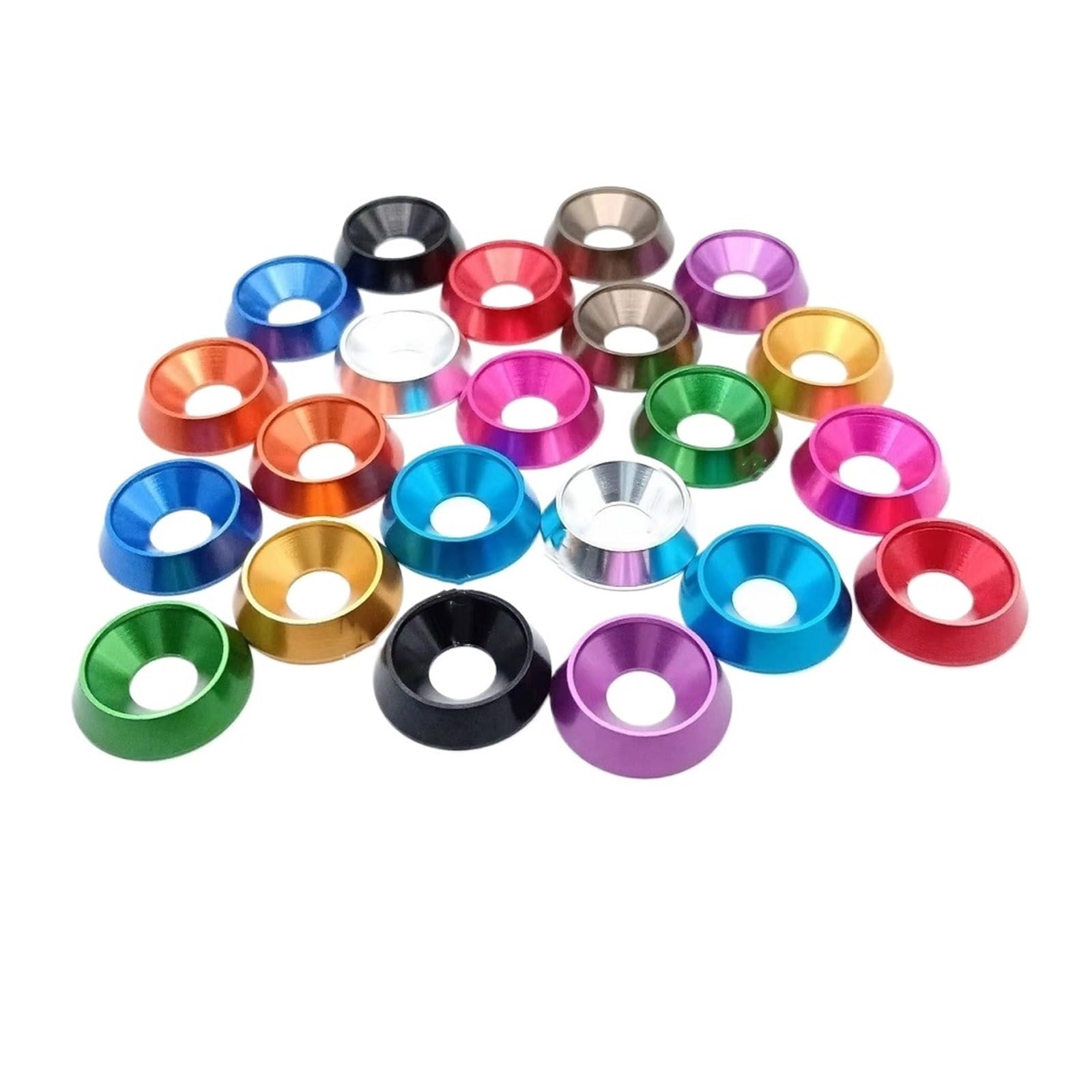 Rondelle in metallo, rondelle, rondelle in acciaio inossidabile, rondelle a tazza, 5-10 pezzi M3 M4 M5 M6 M8 Alluminio colorato svasato ombrello vite a testa piatta rondella conica concava scanalata d
