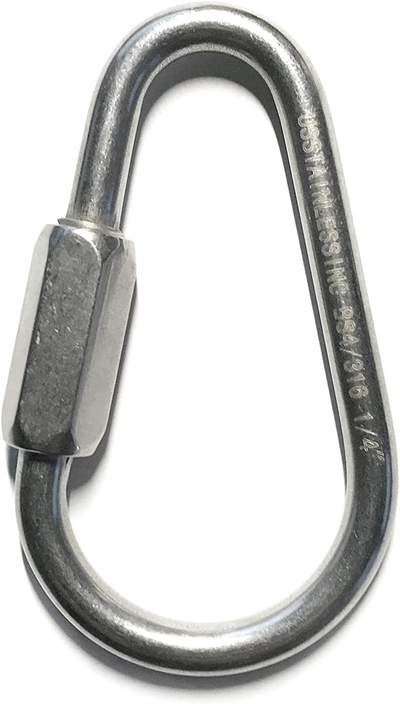 Stainless Steel 316 Pear Shape Quick Link 1/4" (6mm) Marine Grade
