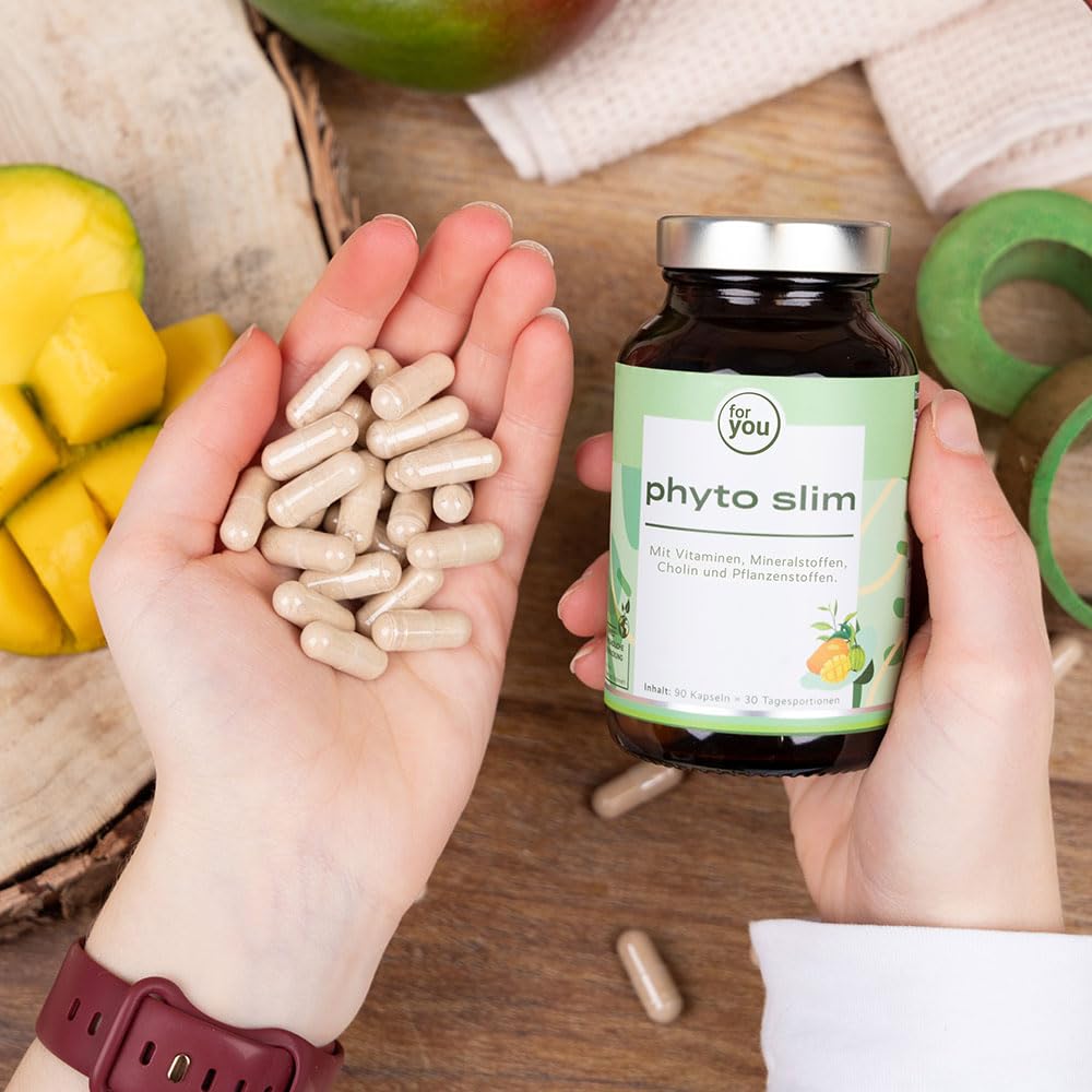 for you phyto slim 90 Kapseln - Hohe Bioverfügbarkeit - Mit hochwertigen Pflanzenstoffen: Buchweizenkeimpulver, afrikanischer Mango-Extrakt, Grüntee-Extrakt, grüner Kaffeebohnen-Extrakt