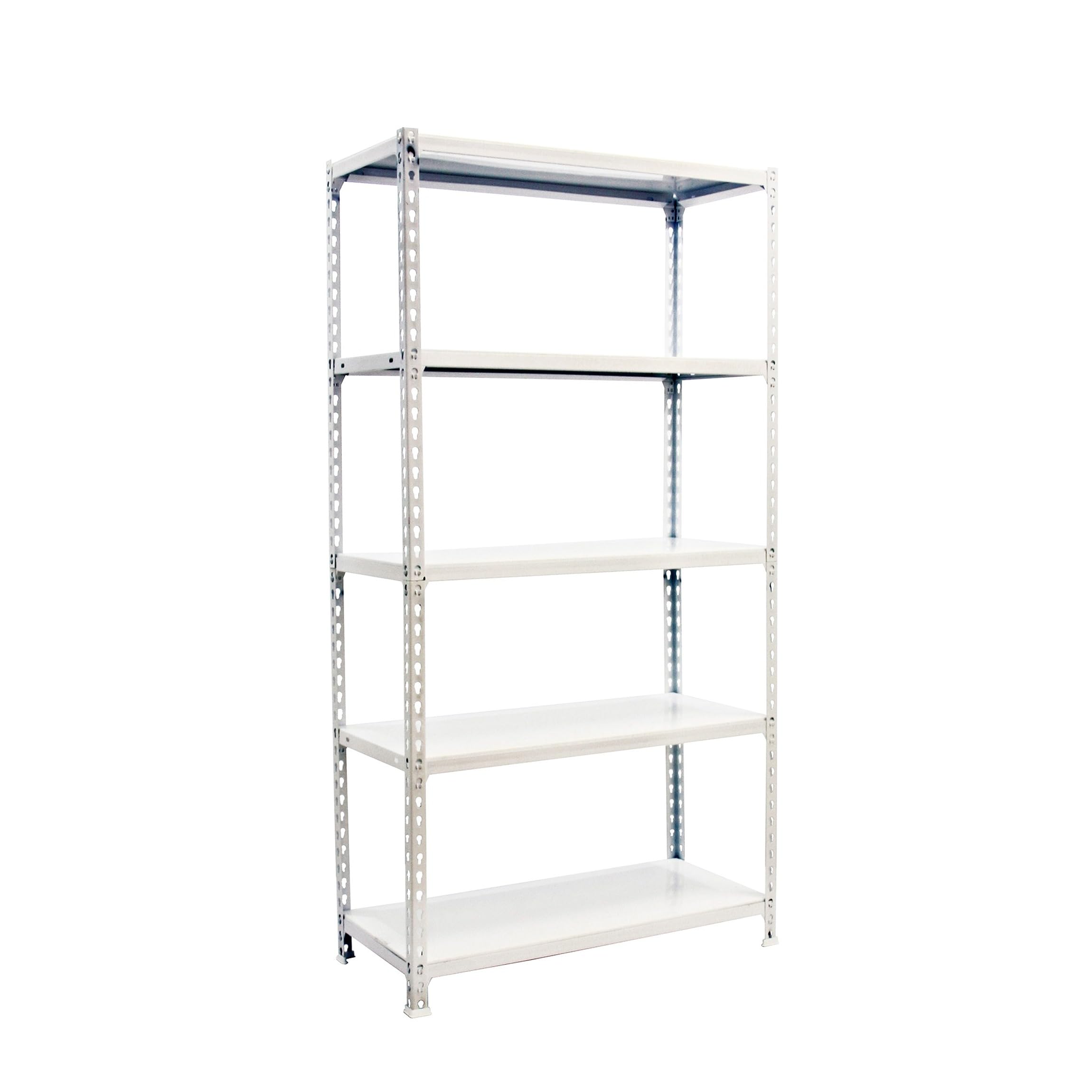 Simon Rack Estantería Metálica 2000x1000x400 mm - Simonclick | 5 Alturas, Bandeja Metal, 180 kg de Punto Flexión, Blanco, Pintura anticorrosión, Montaje sistema clic