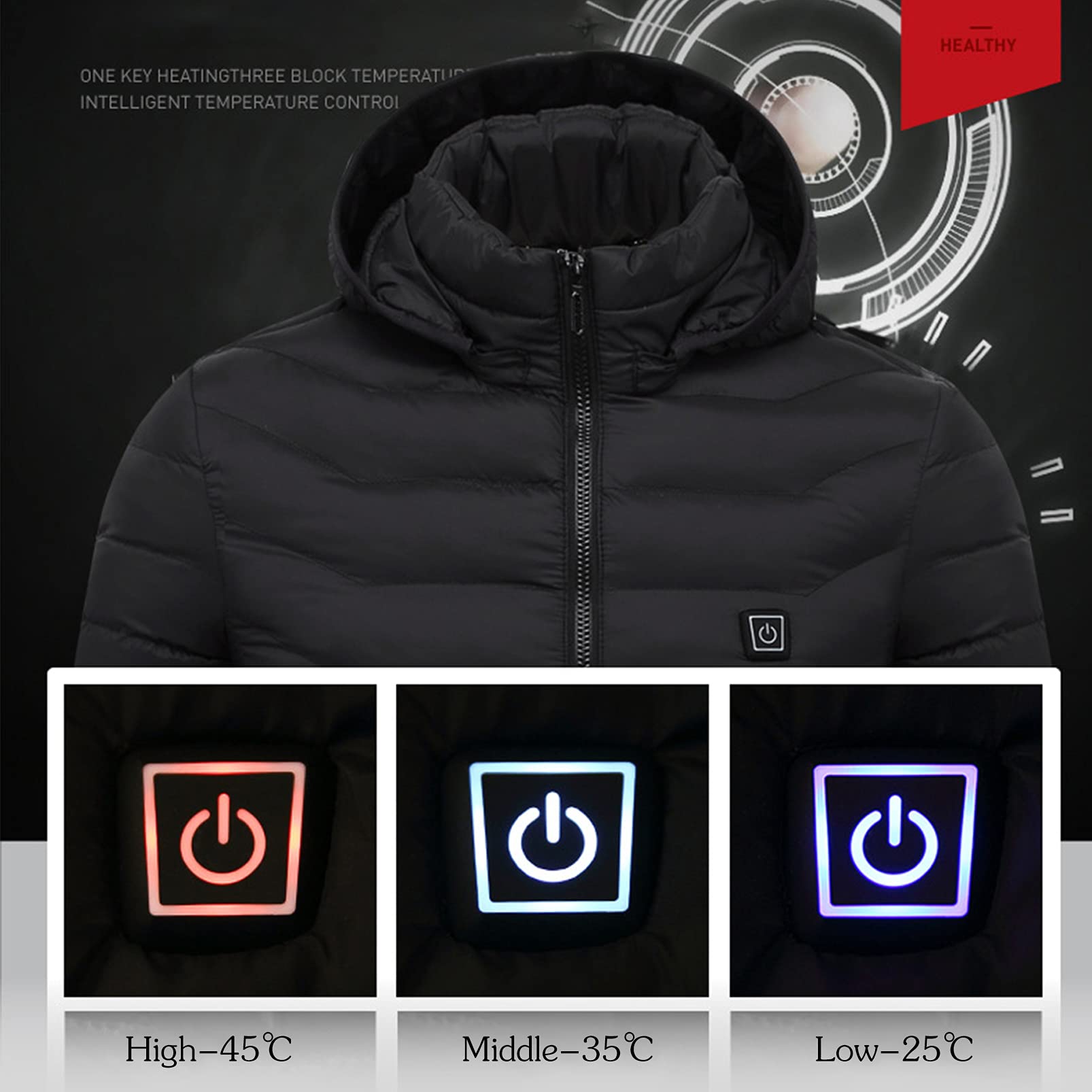 Chaleco calefactable Hombres Mujeres Chaqueta calefactable Hombres Mujeres 11 Zonas Calefacción USB T Ropa térmica Chaleco de Caza para Acampar en Invierno, Esquiar, Pescar