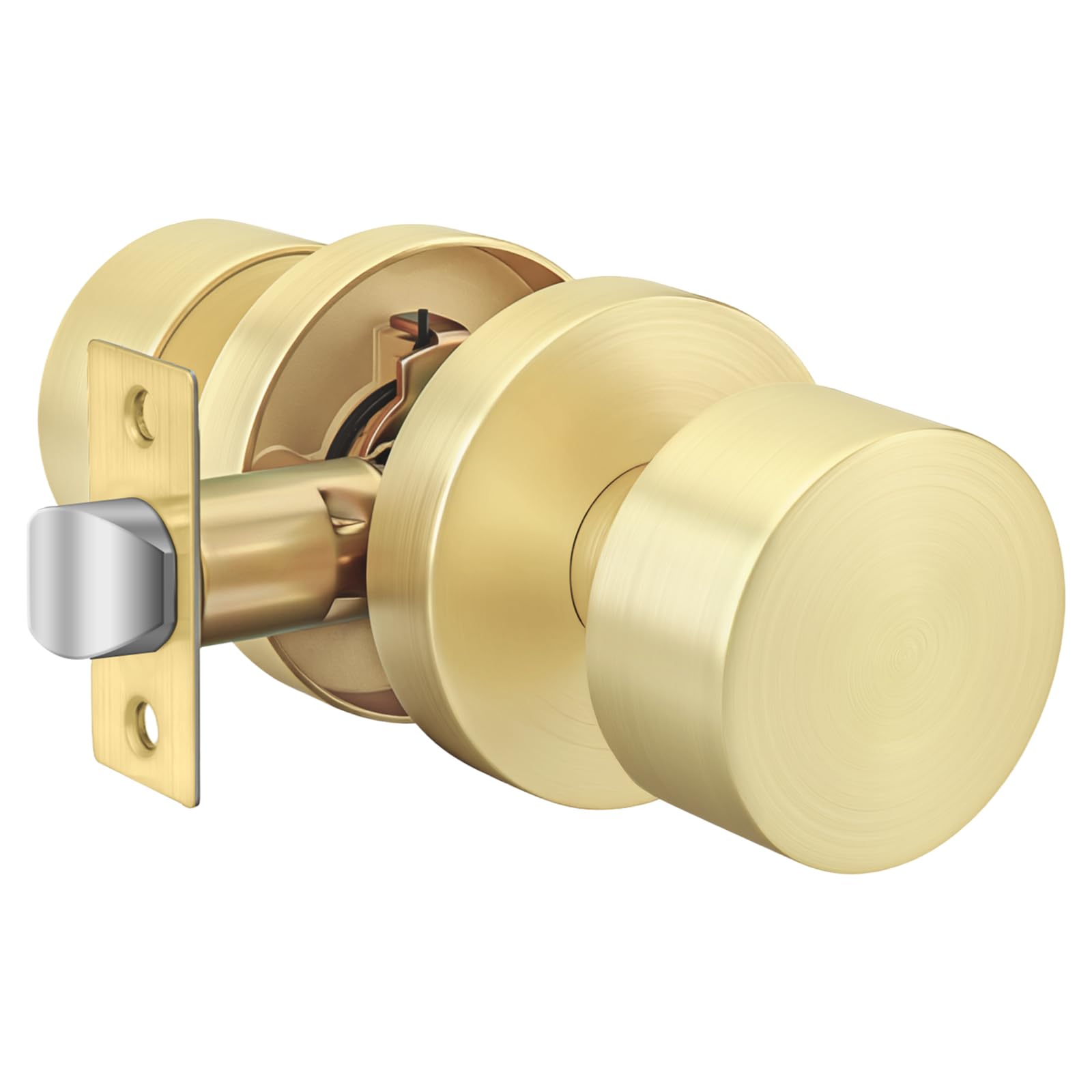 Brushed Gold Door Knobs - 6 Pack Interior Doorknobs -11