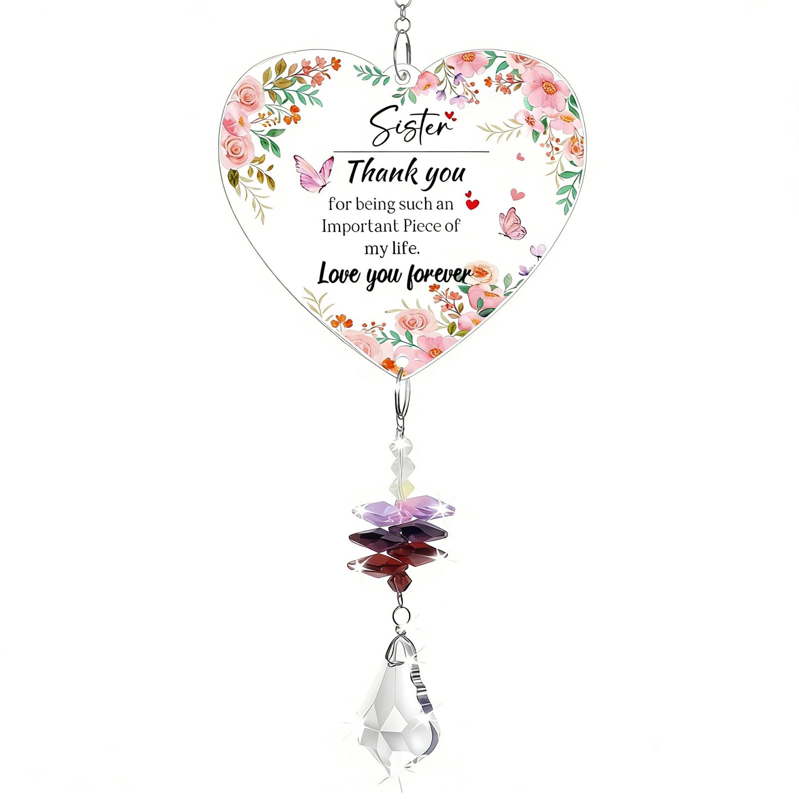 Sister Gifts Thank You Gift For Women Crystal Suncatcher Sister Birthday Gift For Sisters New Year Christmas Graduation Thanksgiving Anniversaries Gifts