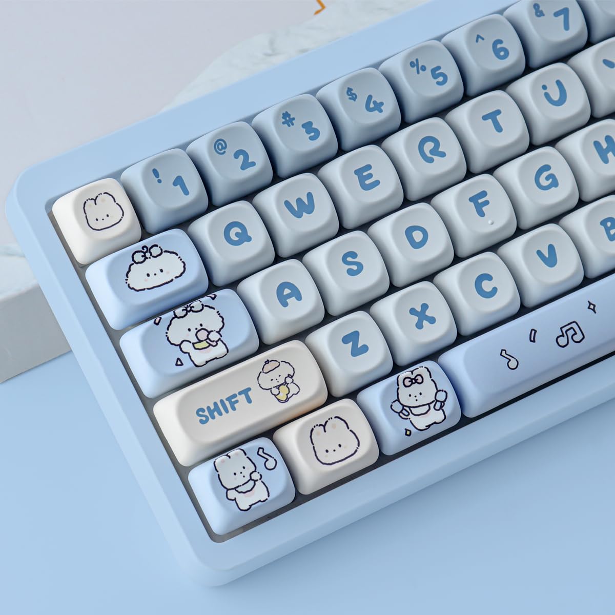 MOA Profil PBT-Tastenkappen Set – Gelb, Ramen-Design, 144 Tasten, Für Cherry MX Mechanische Tastaturen