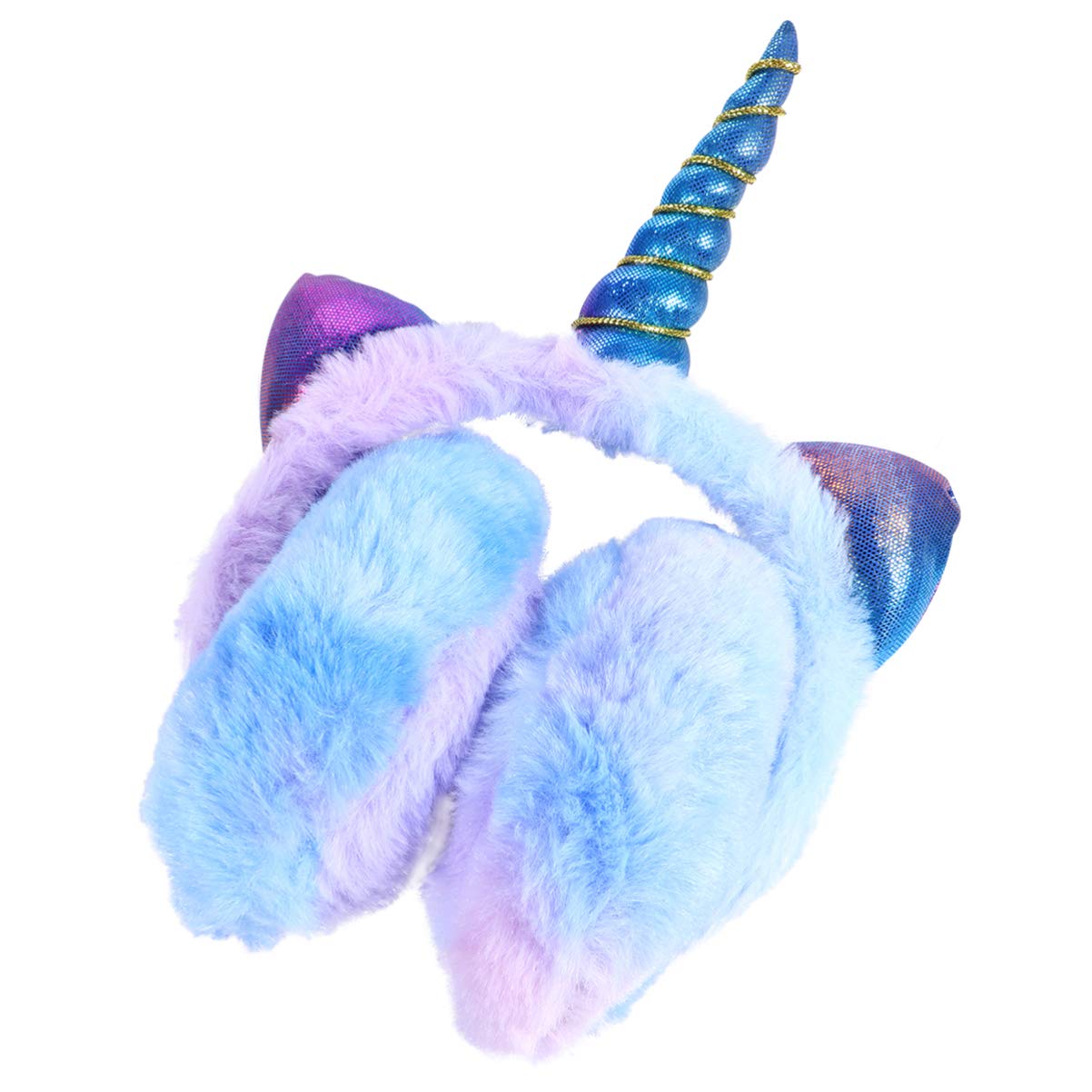 Cache-Oreilles Licorne En Peluche SATINIOR - Design Animé - Confort Hiver - Couleur Bleu