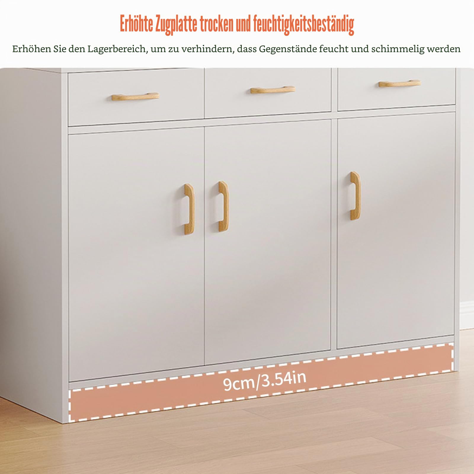 Küchenschrank, 170cm Vorratsschrank Küche, Hochschrank Buffetschrank aus Holz, Sideboard, Mehrzweckschrank mit Schubladen und Glastür, Offenem Fach, Vorratsschrank, Vitrinenschrank (Weiß)