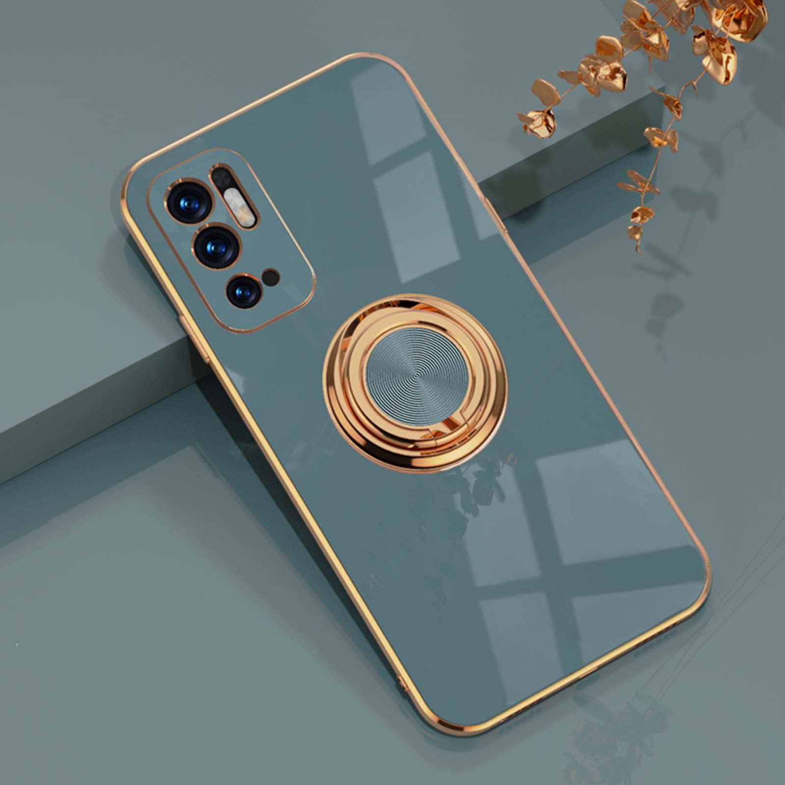 QIYIN Cover per Xiaomi Redmi Note 10 5G/Poco M3 Pro 5G, Cabina Silicone Colorato Case Proteggi la Fotocamera, Custodia Antiurto Ultrasottile da Donna Elegante Guscio con Supporto (Verde