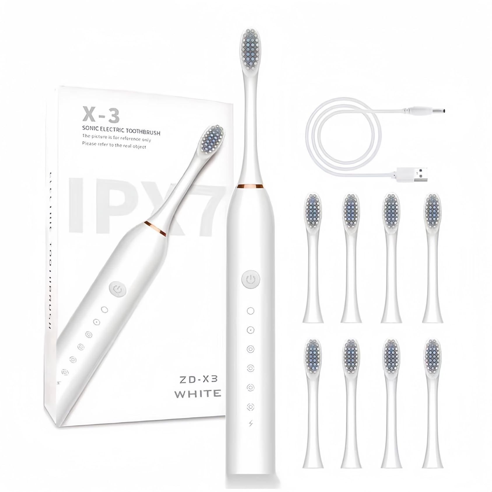 2024 upgraded whitening toothbrush for adult and kids, sonic electric toothbrush with 8 brush heads, 42,000 VPM, 6 modes, 2 min smart timer, 60 days endurance ultrasonic toothbrushes (white) --> Upgraded Sonic Electric Toothbrush with 8 Brush Heads