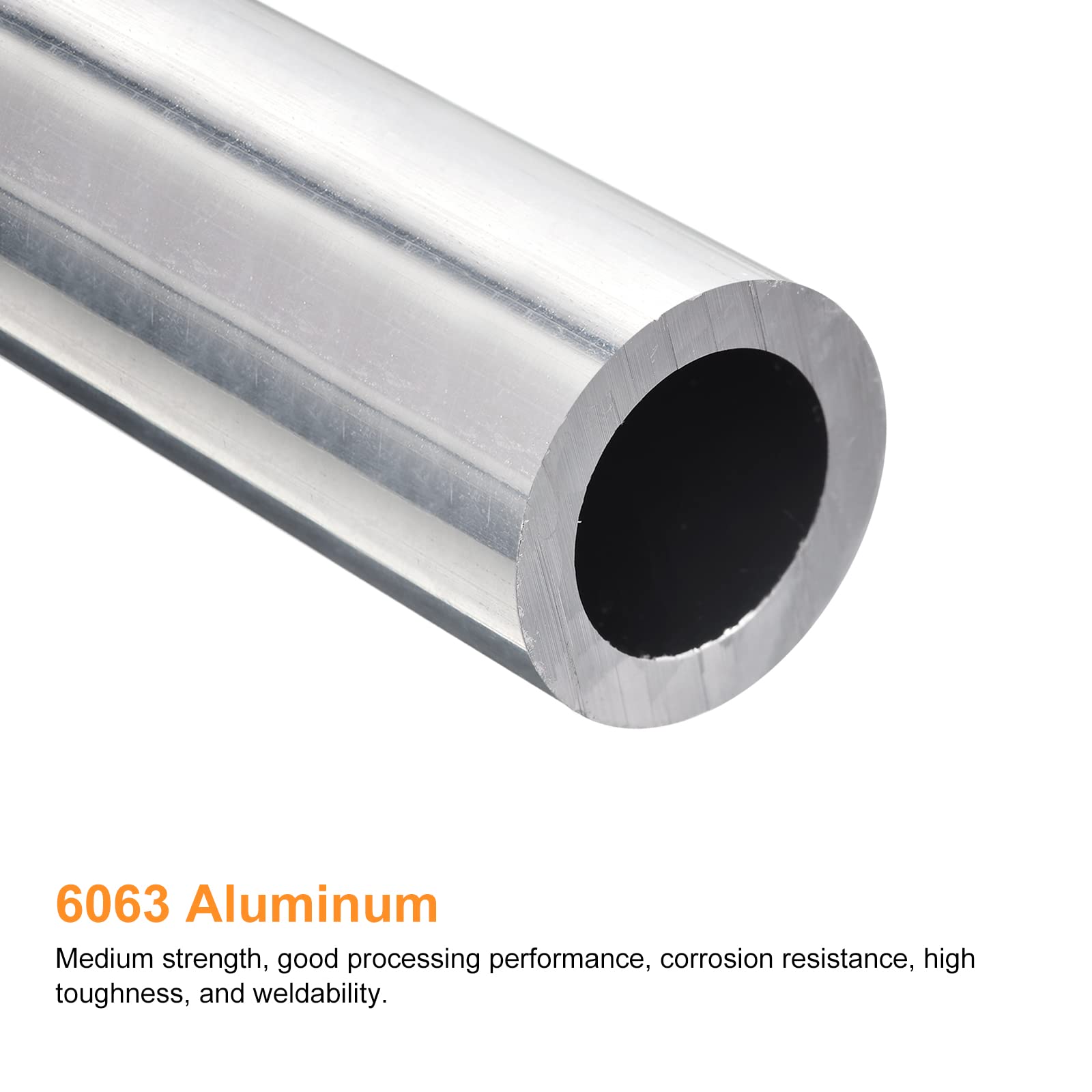 Uxcell 6063 Aluminum Round Tube - 300mm Length, 20mm OD, 10mm ID, Seamless