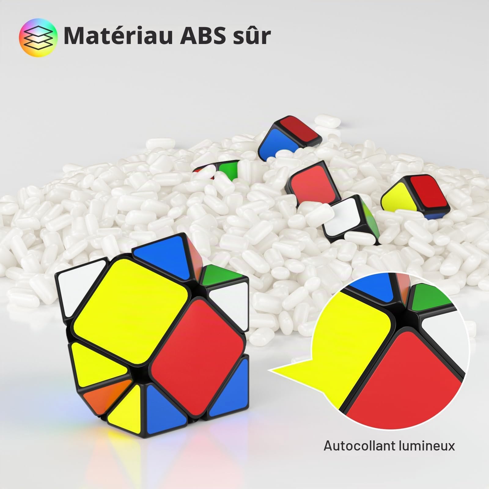 Vdealen Speed Cube Magique 2x2 3x3 4x4 Pyramide Megaminx Skewb Snake Infinity Cube de Vitesse, Lisse Autocollant Magic Cube Puzzle, Cadeau pour Enfants Les Adolescents Adultes(11 Paquet)