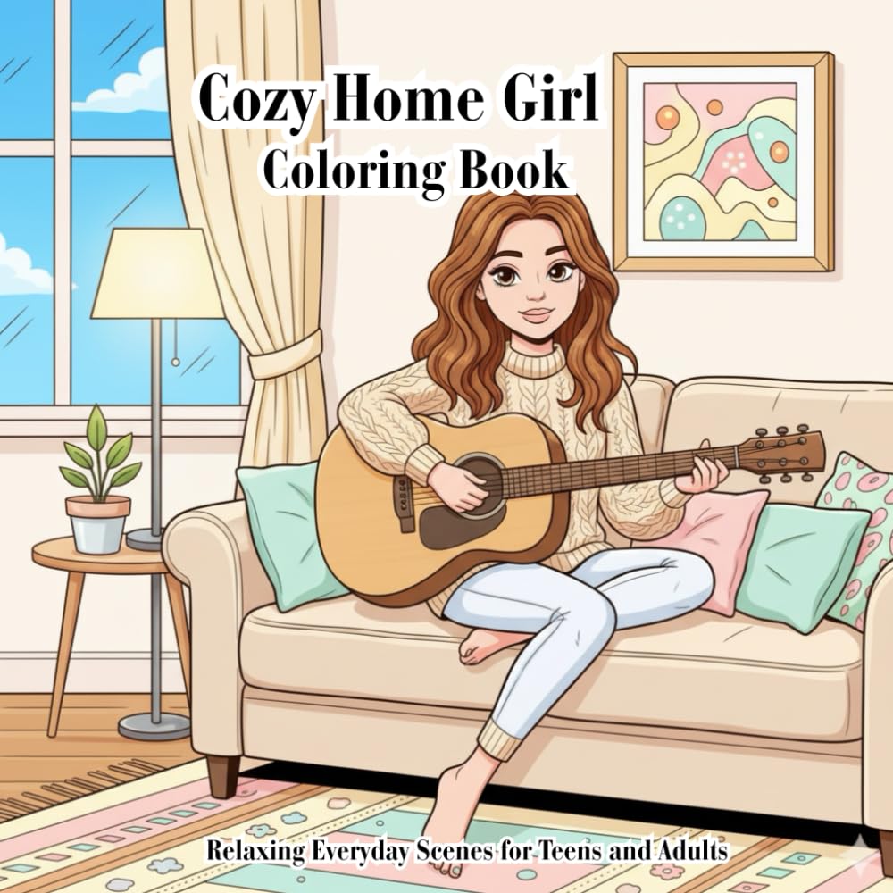 Cozy Home Girl Coloring Book: Relaxing Everyday Scenes for Teens and Adults