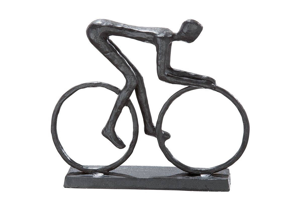 Generisch Megafuchs Skulptur Figur Radfahrer Fahrrad Figur Dekofigur 17,5cm Breit aus Eisen brüniert Geschenkidee mit Spruchanhänger