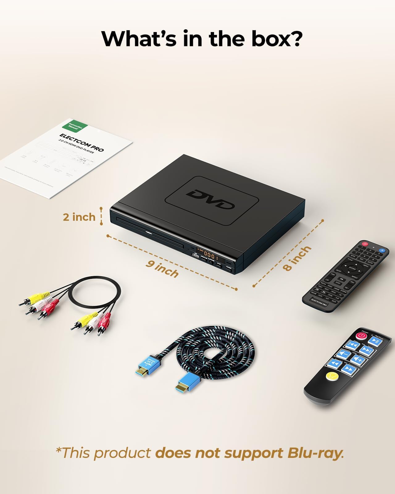 Reproductores de DVD para TV con HDMI, reproductores de DVD que reproducen todas las regiones, reproductor de DVD simple para ancianos, reproductor de CD para sistema estéreo doméstico, incluye cable
