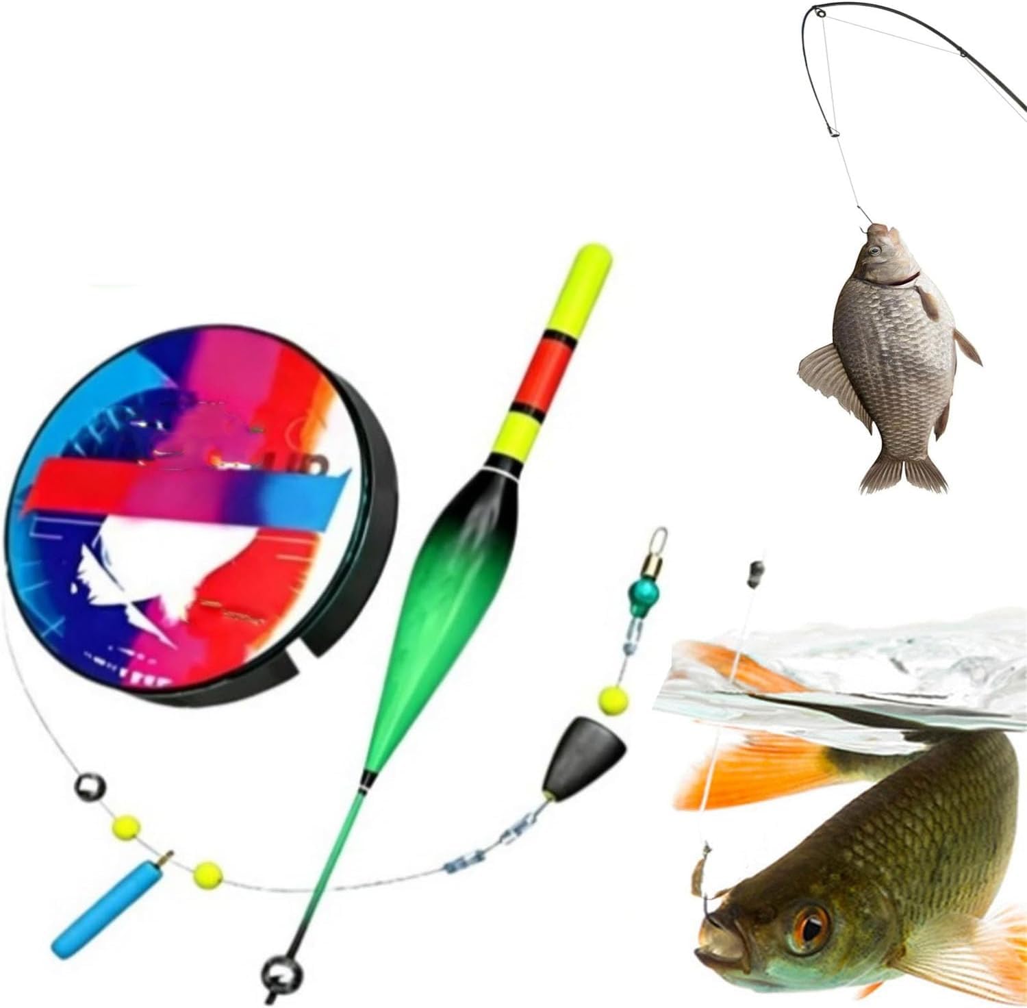 Automatic Bobber Fishing Line Set, 120m Pre-Tied Fishing Line Set with Automatic Bobber, Fishing Color Changing Float Bite Alert, Ready to Use Slip Bobber Line Group for Fishing (15 pounds)