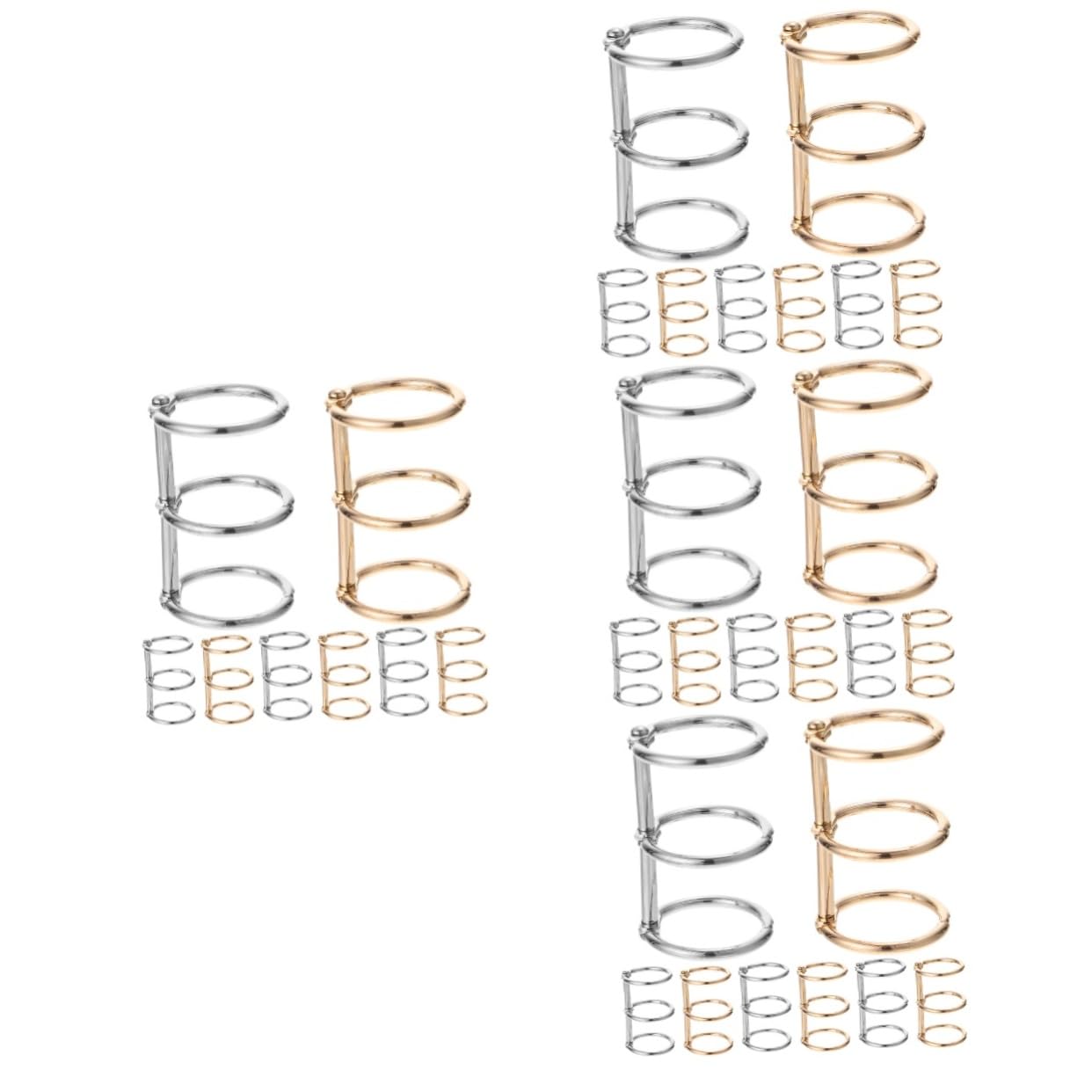 HOMSFOU 4 Set Anelli Per Raccoglitori Per Schede Di Indice Anelli Per Raccoglitori Piccoli Raccoglitori Ad Anelli Per Fogli Mobili Anelli Per Fogli Mobili Portachiavi Per 8 pezzi*4