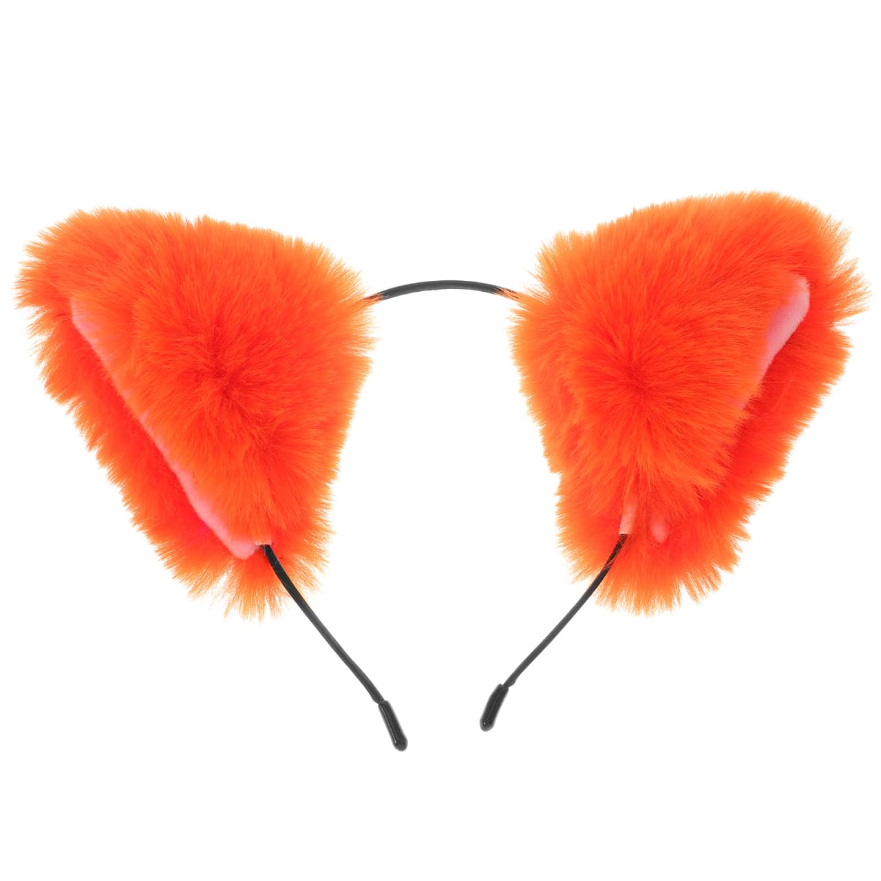 BESPORTBLE Fluffy Fox Ears Headband, Furry Fox Cat Ears Headband Cute Plush Animal Ears Hair Hoop, Animal Cosplay Costume Accessory for Halloween Christmas Dress Up Party, Orange