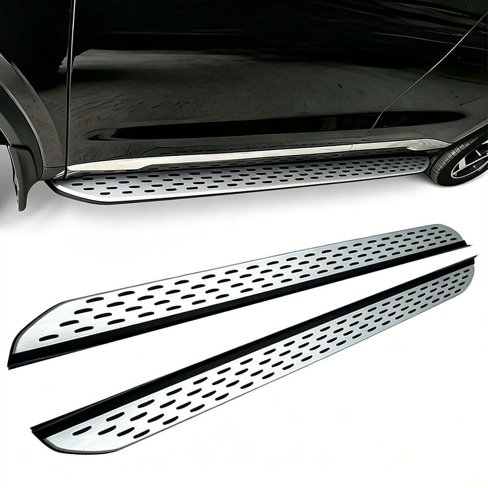 2 estribos laterales Starfield Edition compatibles con GWM HAVAL H6 2022-2026, barras Nerf antideslizantes plateadas de aleación de aluminio resistente con soportes de montaje