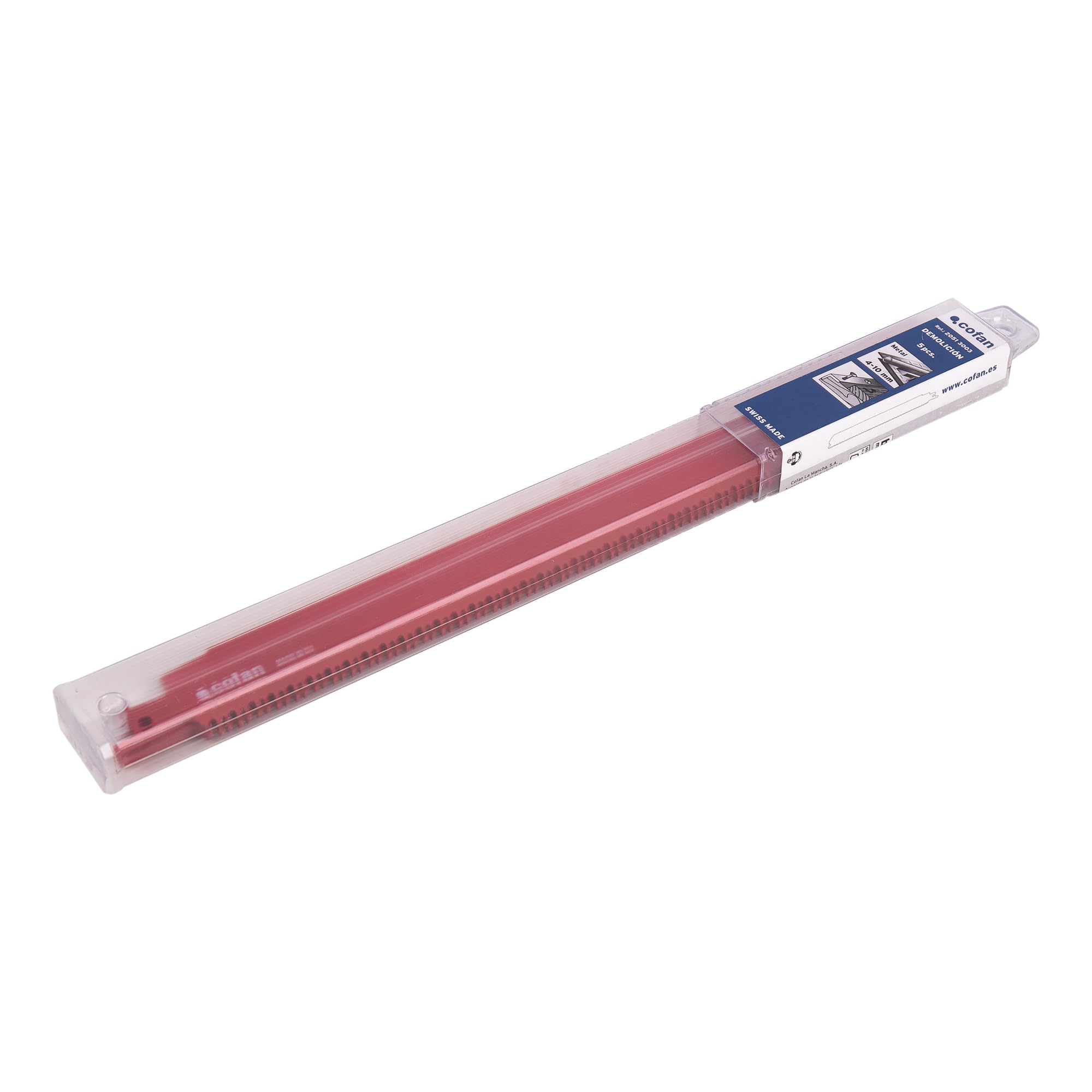 Cofan Hojas de sierra de sable bimetálicas para demolición 5 piezas 280 x 8-10 mm, Hojas universales cortes exigentes en multimaterial, Dentado triscado