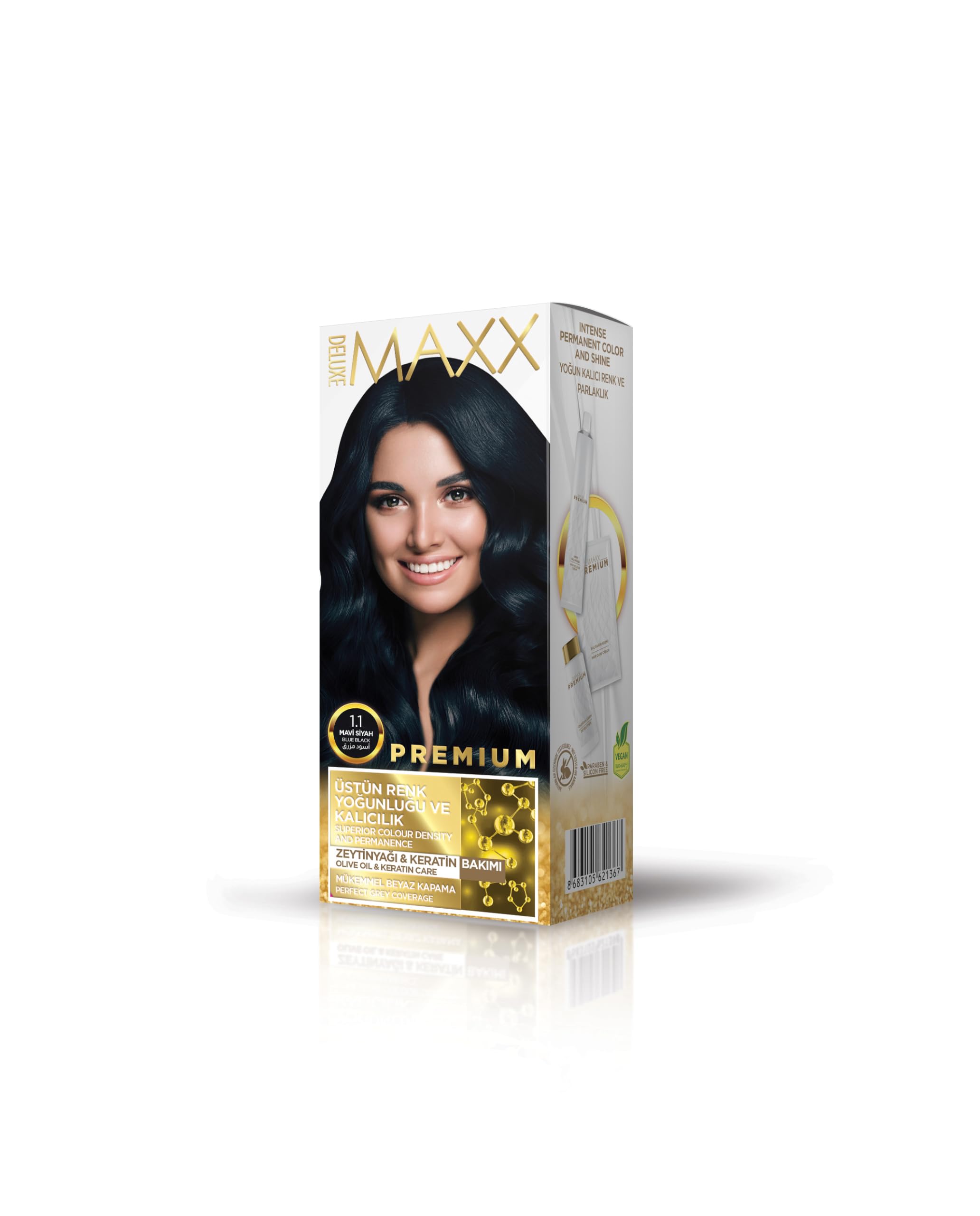 Maxx Deluxe Premıum Yarı Kit Set Saç Boyası 1.1 Mavi Siyah