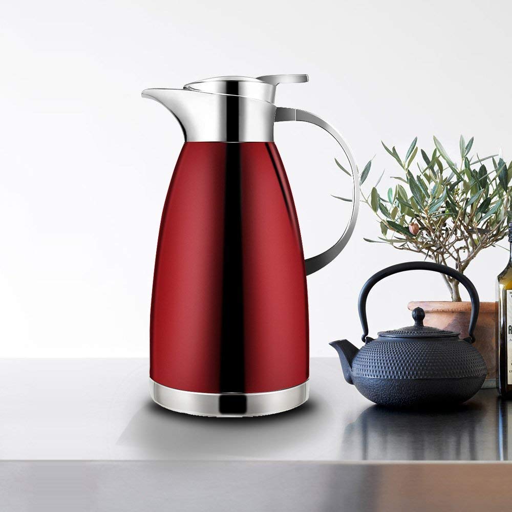 Pichet Isotherme Thermos Hermétique - 1 Litre - Double Paroi Inox