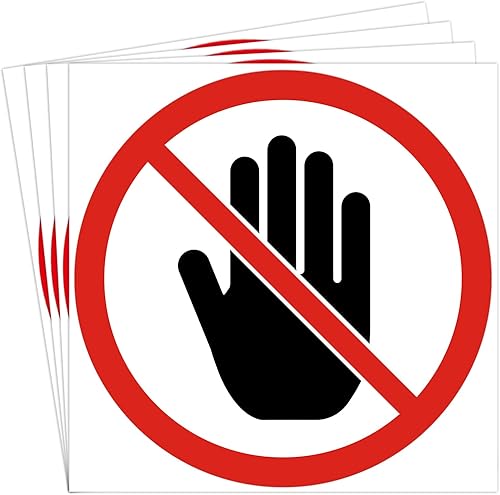 dealzEpic - Adhesivo de letrero de no tocar - Calcomanía de vinilo redonda autoadhesiva para despegar y pegar 39in de diámetro Paquete de 4 piezas dealzEpic - Adhesivo de letrero de no tocar - Calcomanía de vinilo redonda autoadhesiva para despegar y pegar 39in de diámetro Paquete de 4 piezas