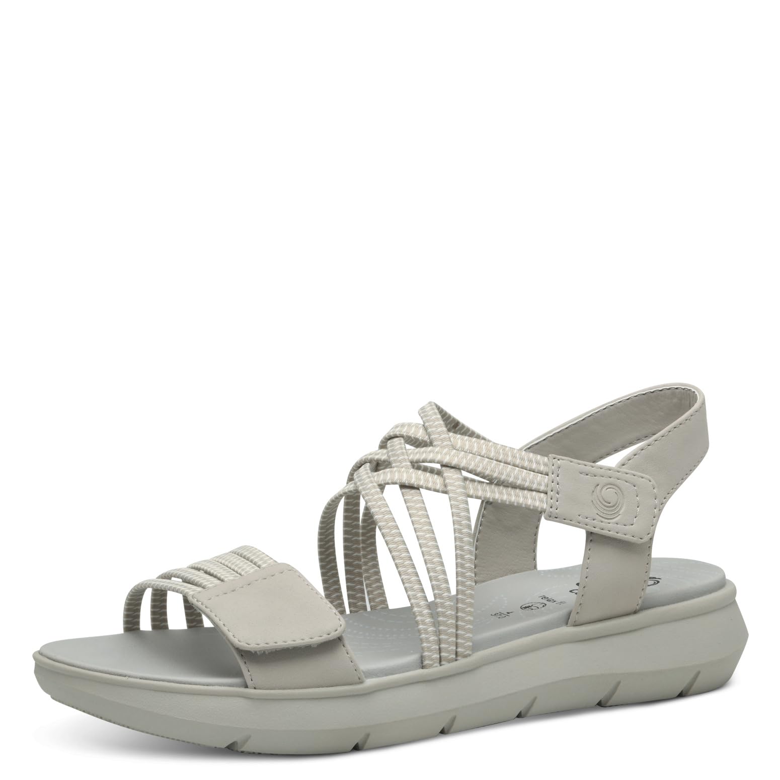 Jana Coshy Women’s Flat Sandals with Velcro Vegan, Stone, 6,5 UK