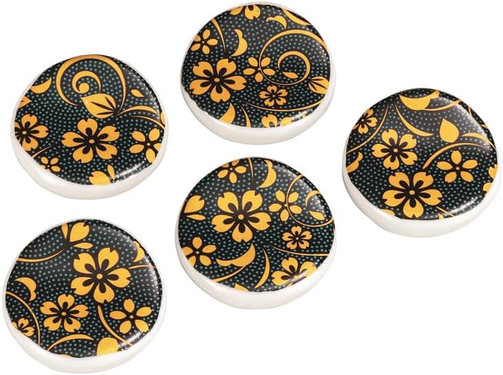 Kutani Yakiwataya Chopsticks Rest (Round), Blue Cherry Blossom K9-441