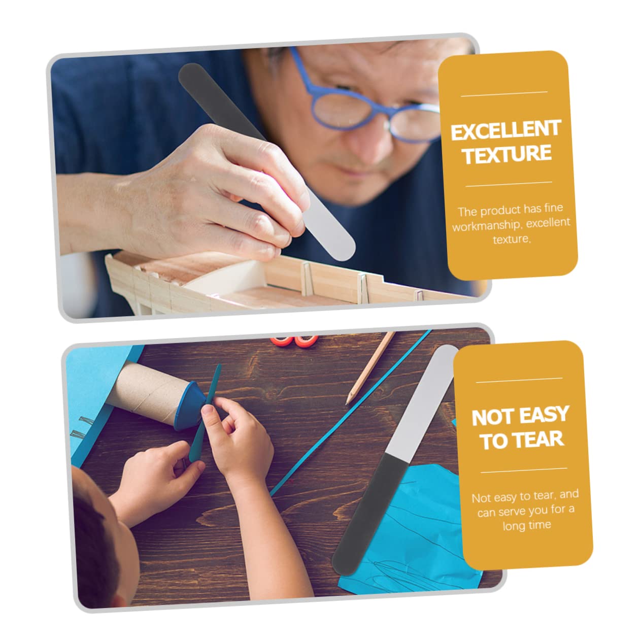 Housoutil 6pcs Model Polishing Tool Sanding Sticks Sanding Badge Holder Retractable Plastic Wood Micromesh Metal Wood Sandpaper Tools Manicure Tools Id Badge Reel Nail Tool Eva King