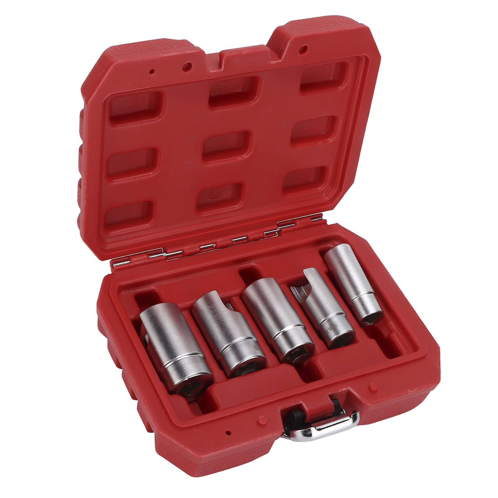 Kit de douilles à coude à entraînement de 3/8 pouce, outil de réparation automobile en chrome et aluminium, comprenant 5 tailles adaptées aux espaces restreints, marquages gravés