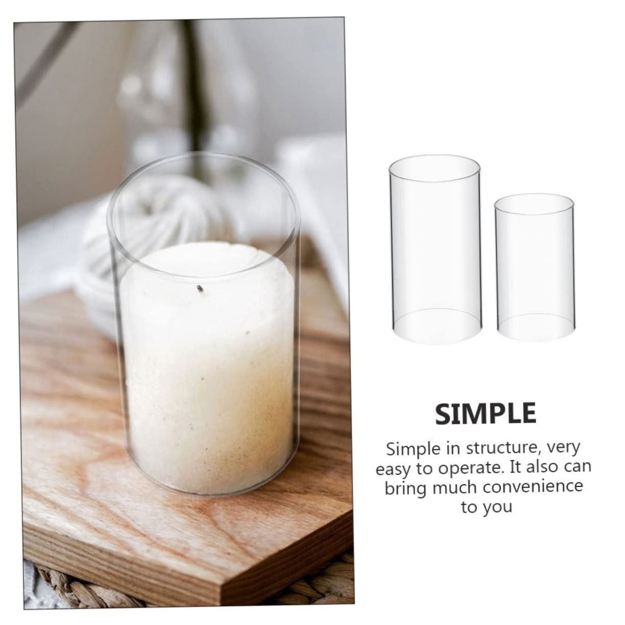 Holibanna 2pièces Bougeoirs Transparent Avec Couvercle Tube Pour