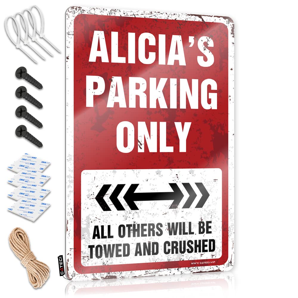 Fzfn Colour Vintage Wall Art Humor Fall Decor Sweet Alicia's Parking Only - Vintage Wall Decor For Checkout(30X40cm)