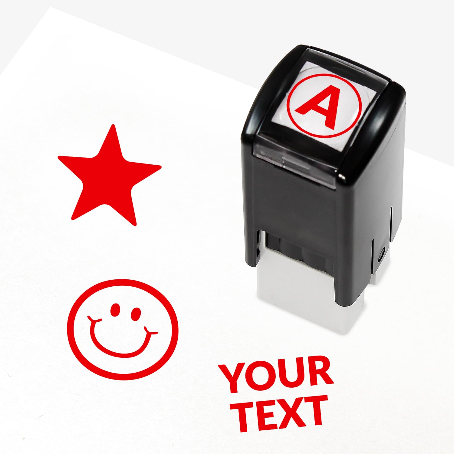 1 Personalised Customised Stamper Stamp Loyalty Packaging Impression for School Small Business Club 10MM Primary Teaching Services (Red)