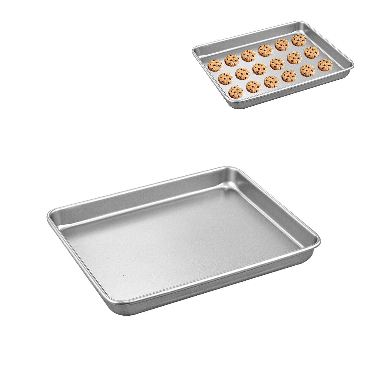 2 Teglie Da Forno Quadrate Antiaderenti Oro 22.5x22.5x4.6cm - Per Biscotti E Pane - Foto 2