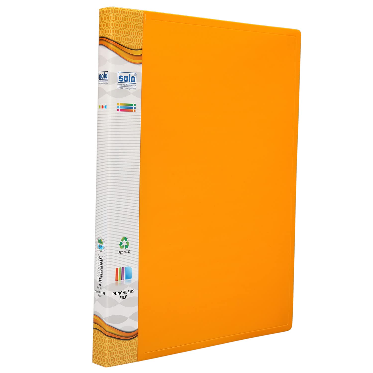 Solo A4 Punchless Lever Clip File with Inside Transparent Pocket (Yellow, Pack of 1) 3