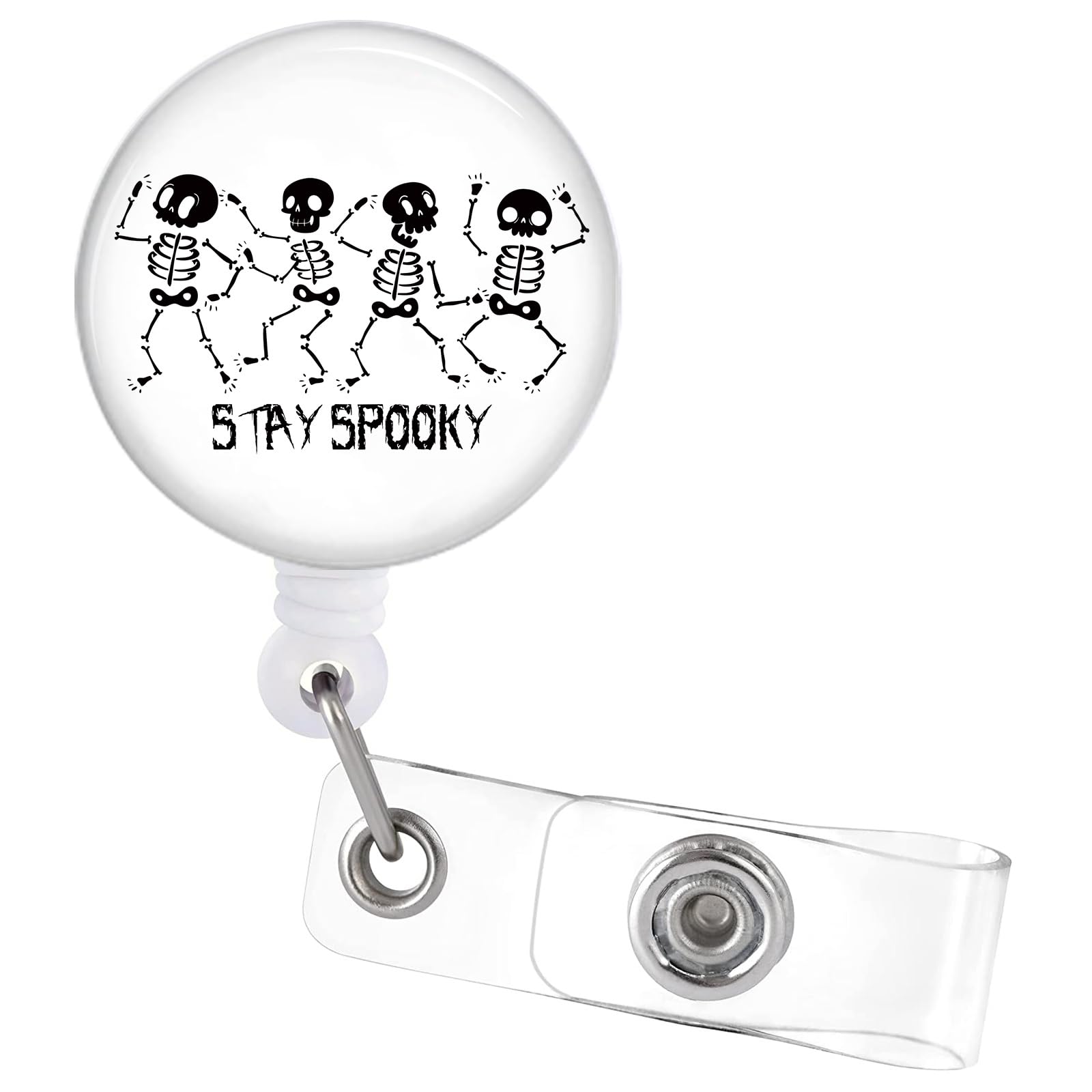 Tian Zhun Halloween Badge Reel Retractable with Alligator Clip Funny Spooky Badge Holder for Medical RN ERE NICU Nurse Teacher Students Office Woman Man