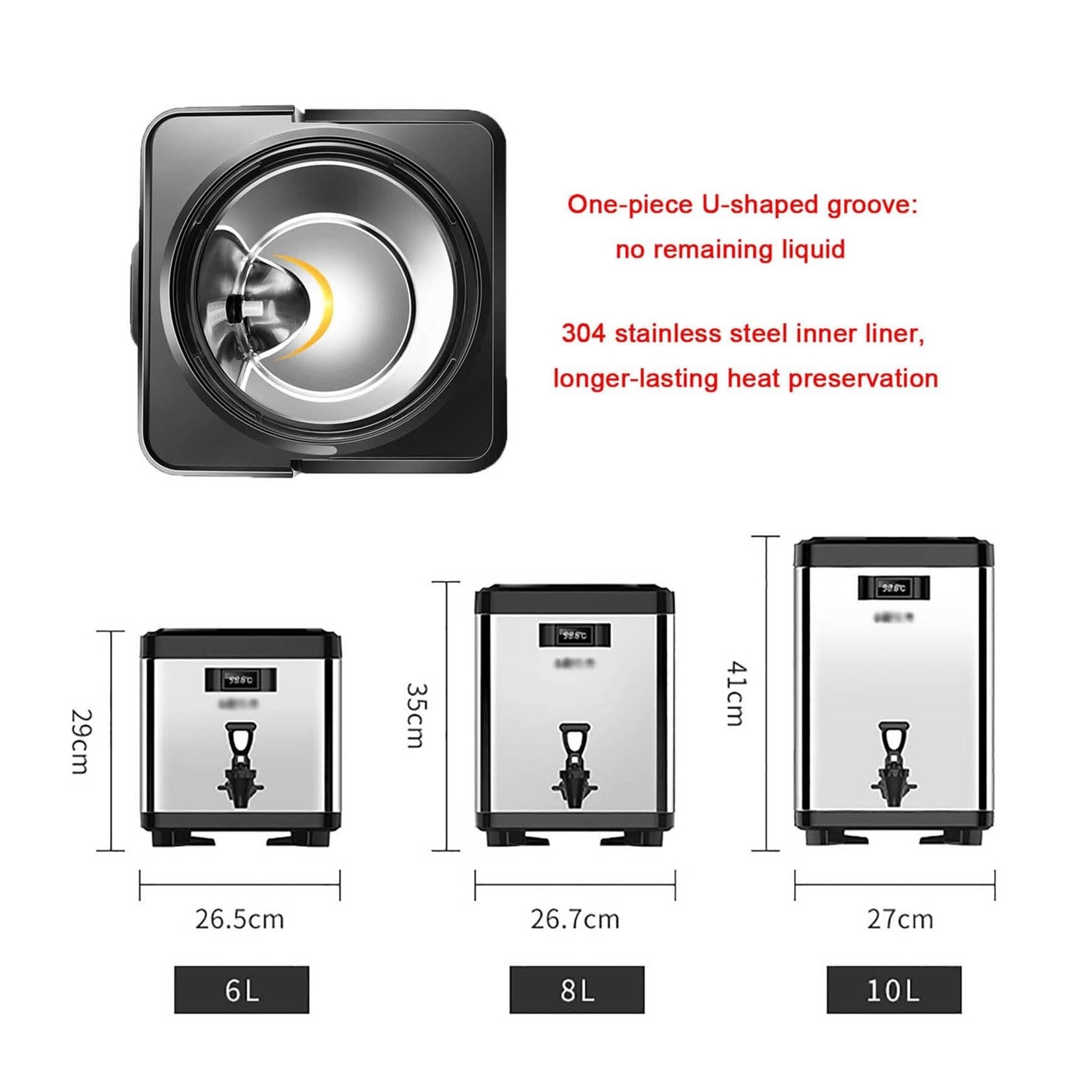 Cafetera Térmica Profesional de Acero Inoxidable 304 6L/8L/10L con Grifo, Doble Pared y Termómetro Digital – Termo para Café 24h, Ideal para Bares, Restaurantes y Eventos